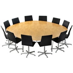 Super Ellipse' Conference or Dining Table by Piet Hein for Bruno Mathsson