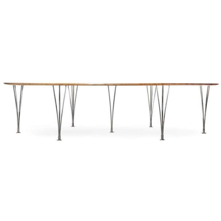 Swedish Super Ellipse' Conference or Dining Table by Piet Hein for Bruno Mathsson For Sale