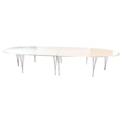 Superbe table de conférence Ellipse, conçue par Piet Hein & Bruno Mathsson