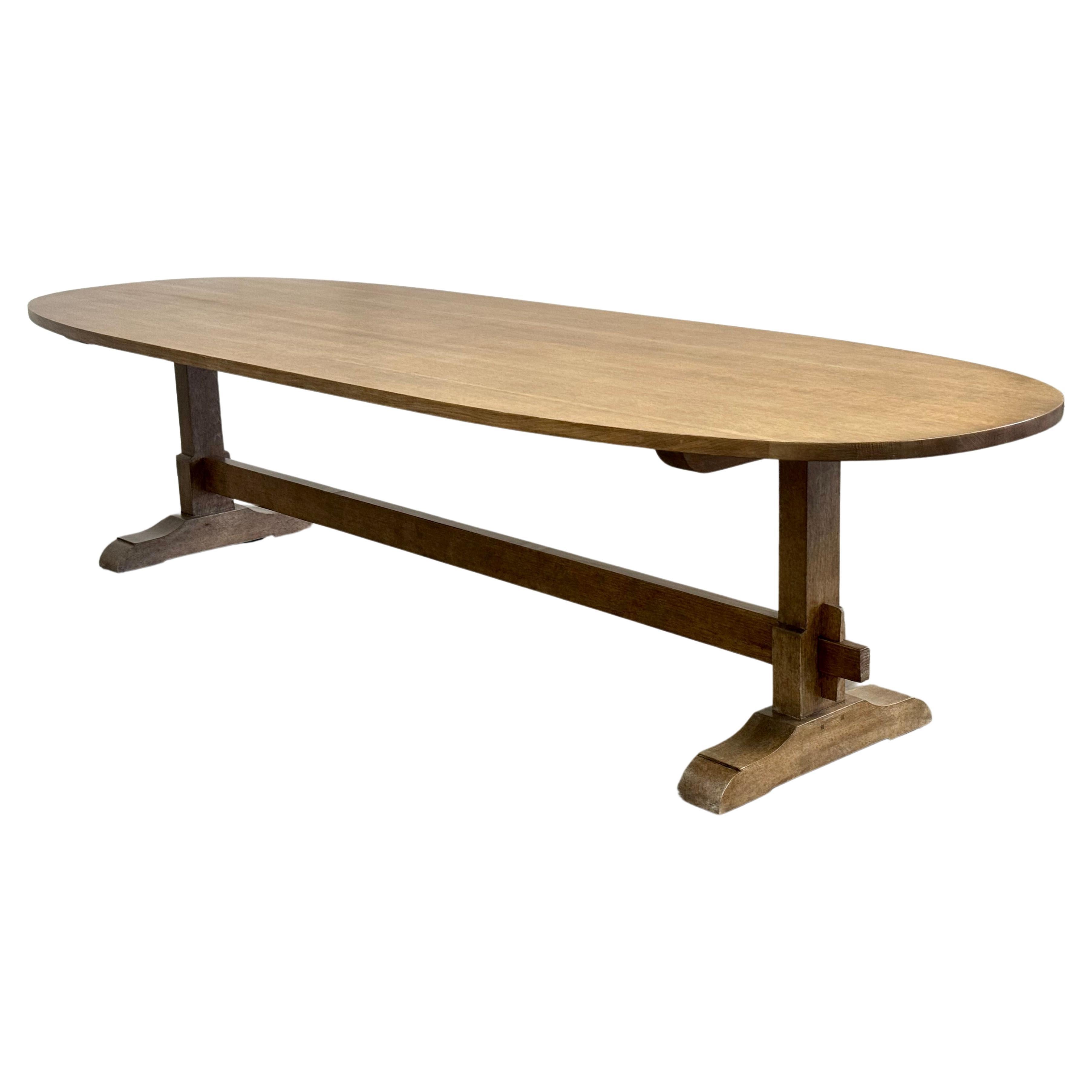 Super Ellipse Evy Dining Table made from Rift Sawn Oak