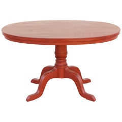 Custom Orange Painted Pedestal Table, Made to Order by Petersen Antiques