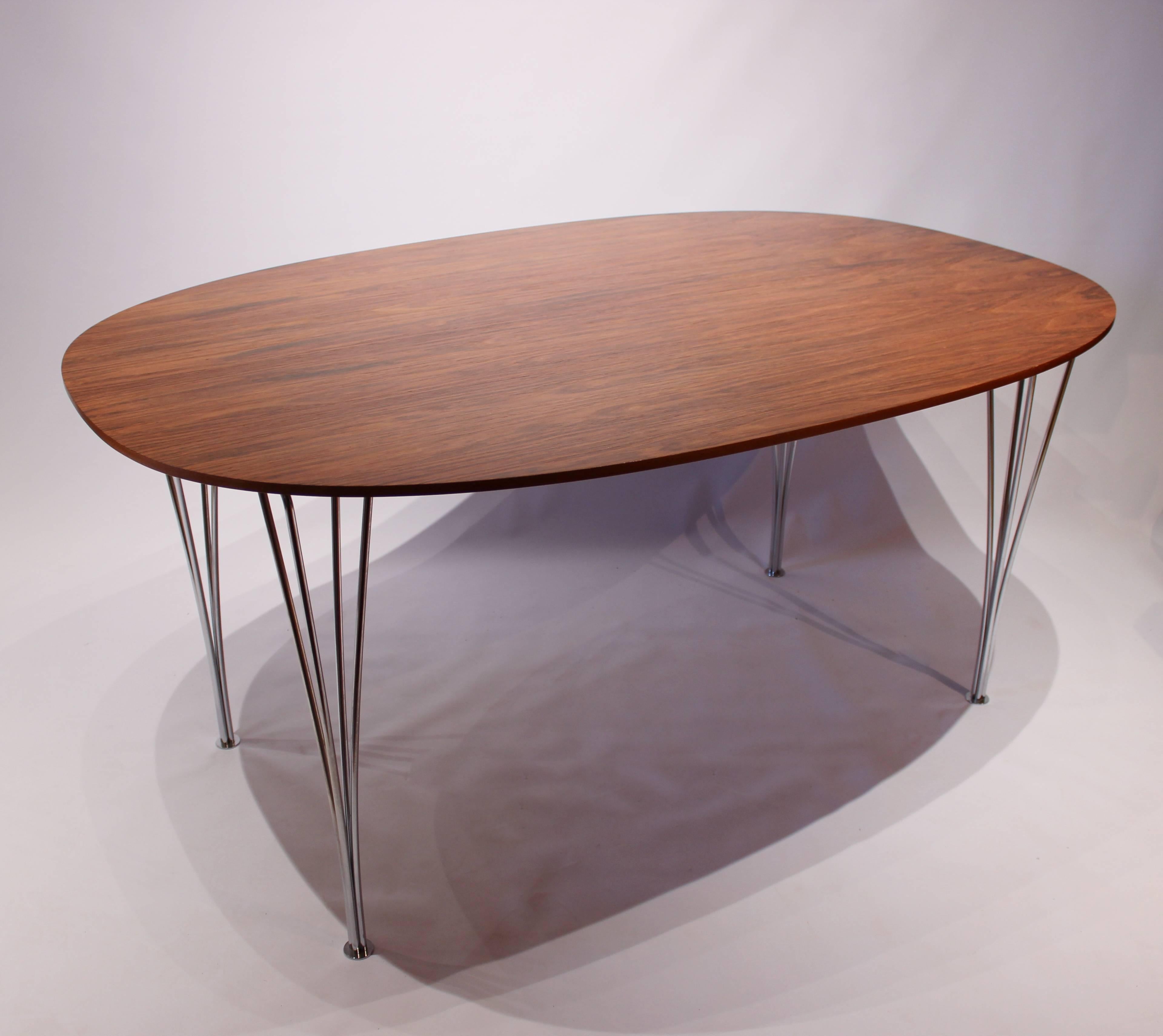 Super Ellipse Table in Rosewood by Piet Hein, Arne Jacobsen and Bruno Mathsson 4
