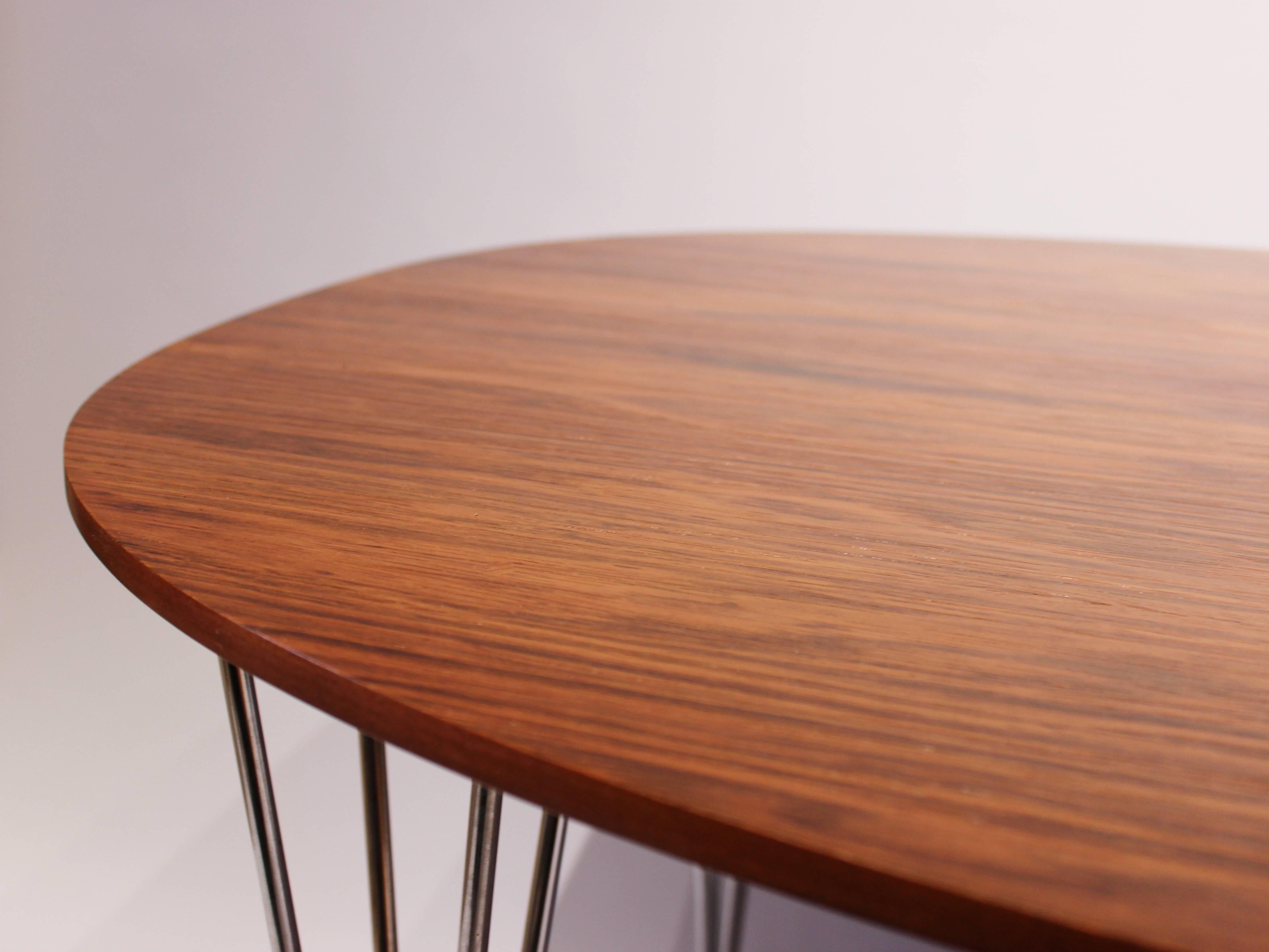 Scandinavian Modern Super Ellipse Table in Rosewood by Piet Hein, Arne Jacobsen and Bruno Mathsson