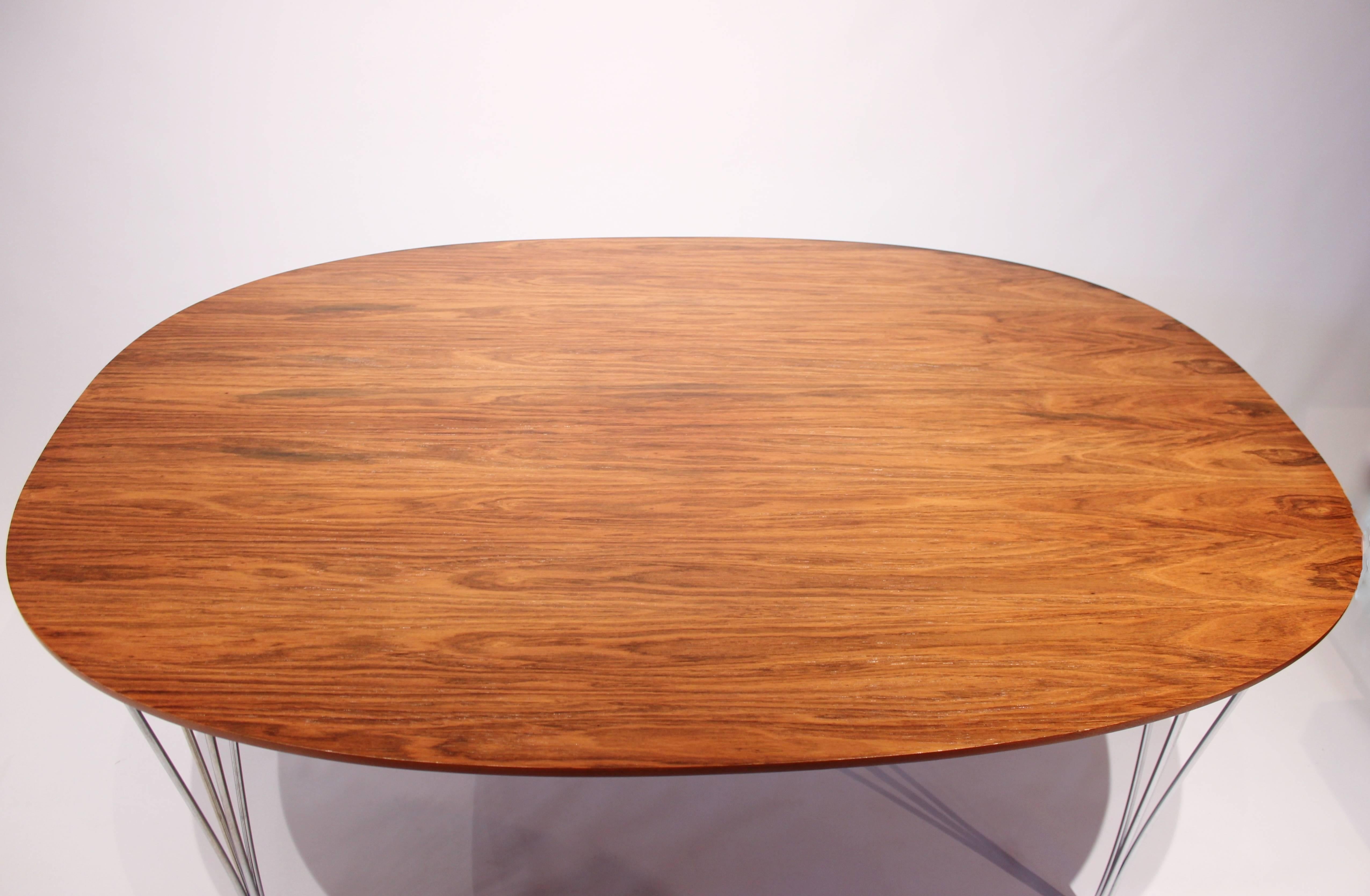 Danish Super Ellipse Table in Rosewood by Piet Hein, Arne Jacobsen and Bruno Mathsson