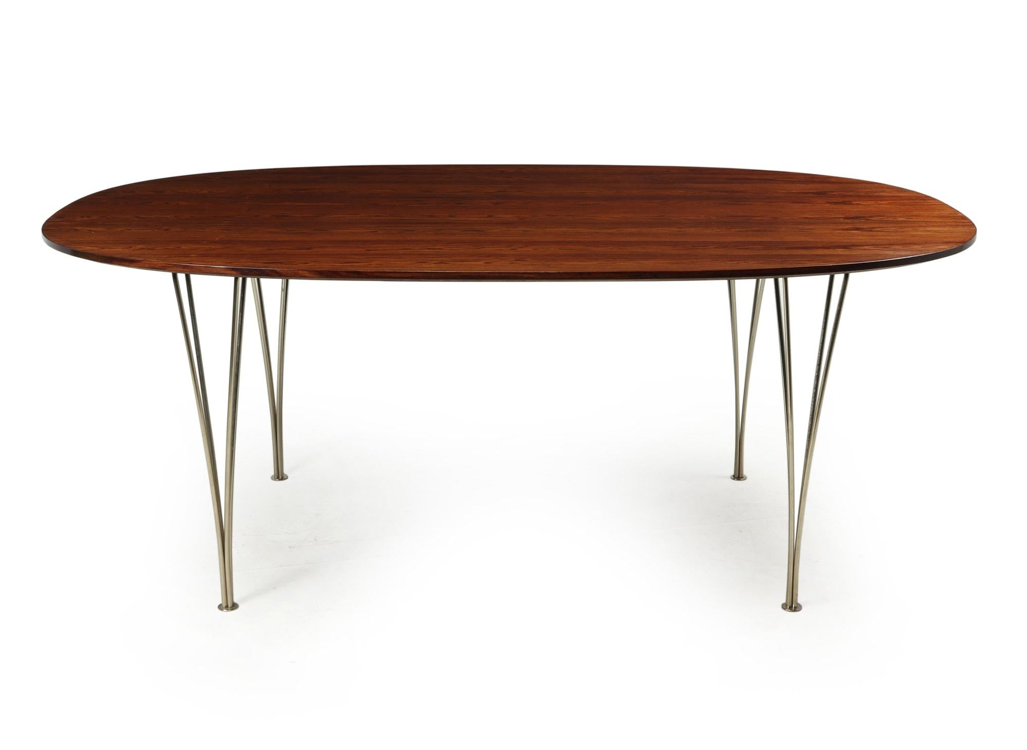 Super Elliptical Dining Table by Piet Hein and Bruno Matheson c1960
A super elliptical rosewood dining table designed by Piet Hein and Bruno Matherson and produced in rosewood by Fritz Hansen who is a very highly respected furniture maker in