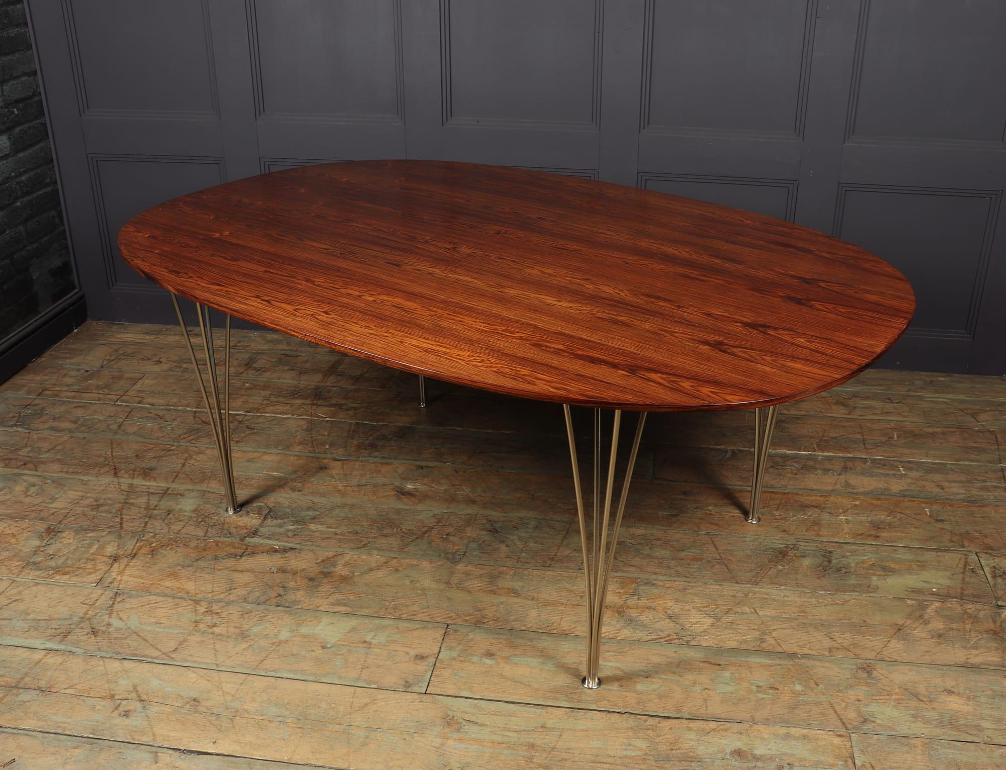Mid-Century Modern Super Elliptical Dining Table by Piet Hein and Bruno Matheson c1960