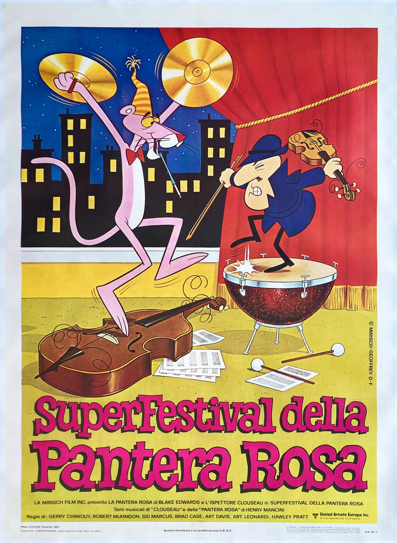 Super Festive of the Pink Panther 1970s Italian 2 Foglio Film Movie Poster For Sale 2