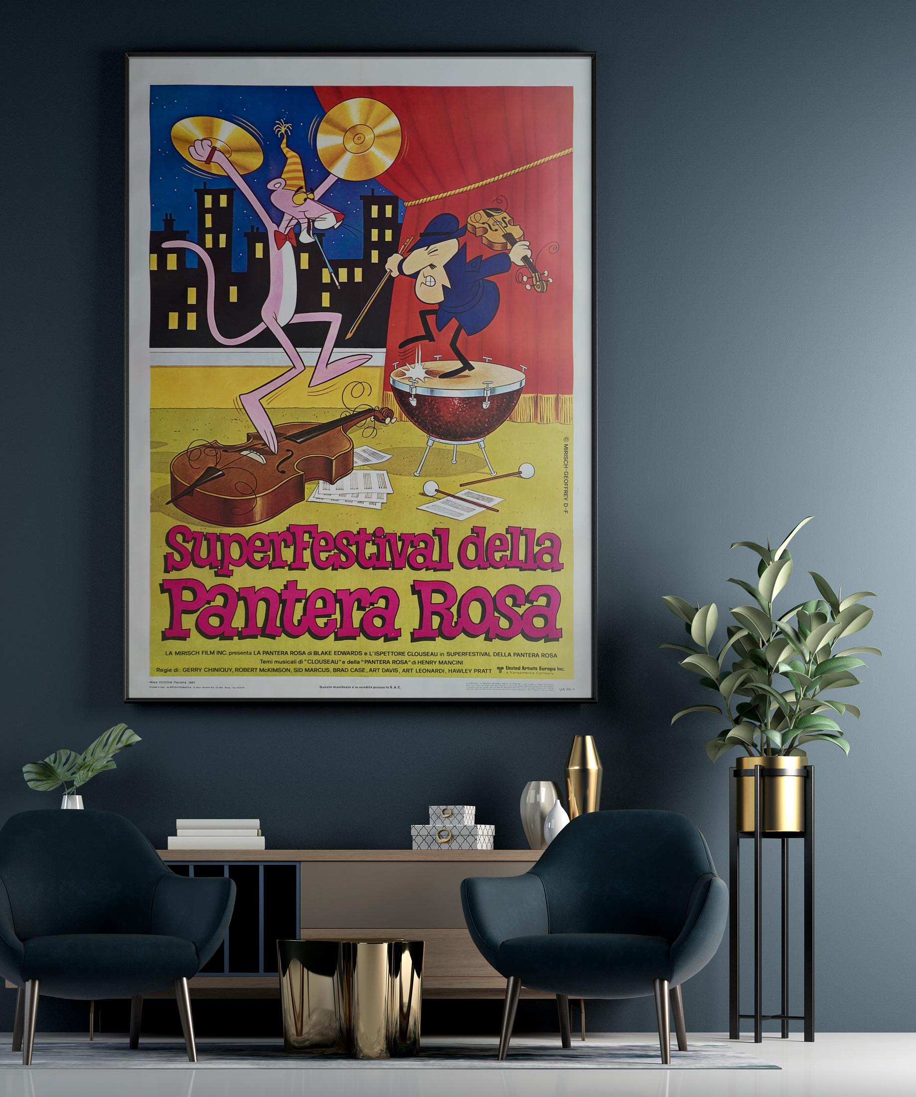 Super Festive of the Pink Panther 1970s Italian 2 Foglio Film Movie Poster For Sale 3