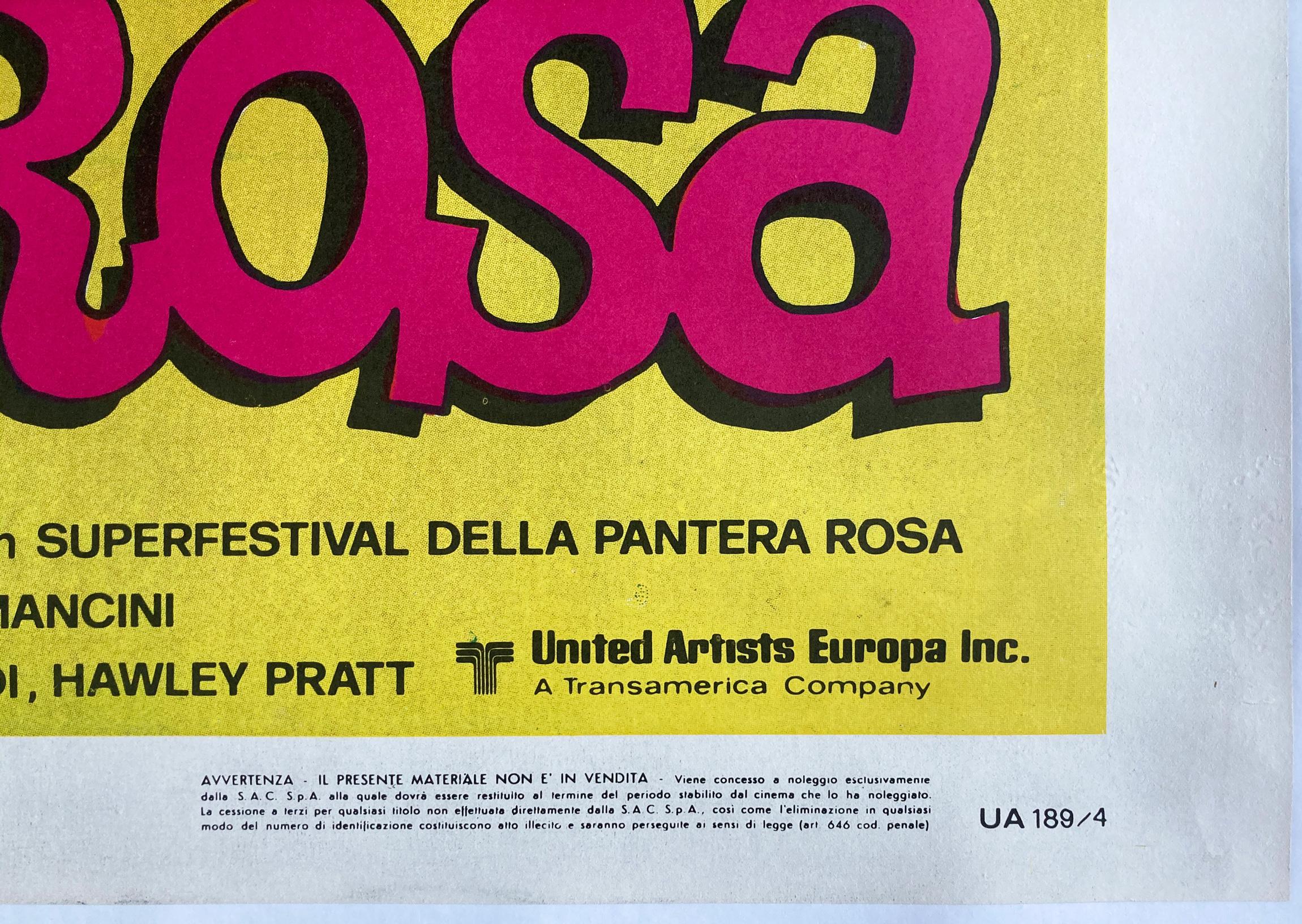 Super Festive of the Pink Panther 1970s Italian 2 Foglio Film Movie Poster For Sale 1