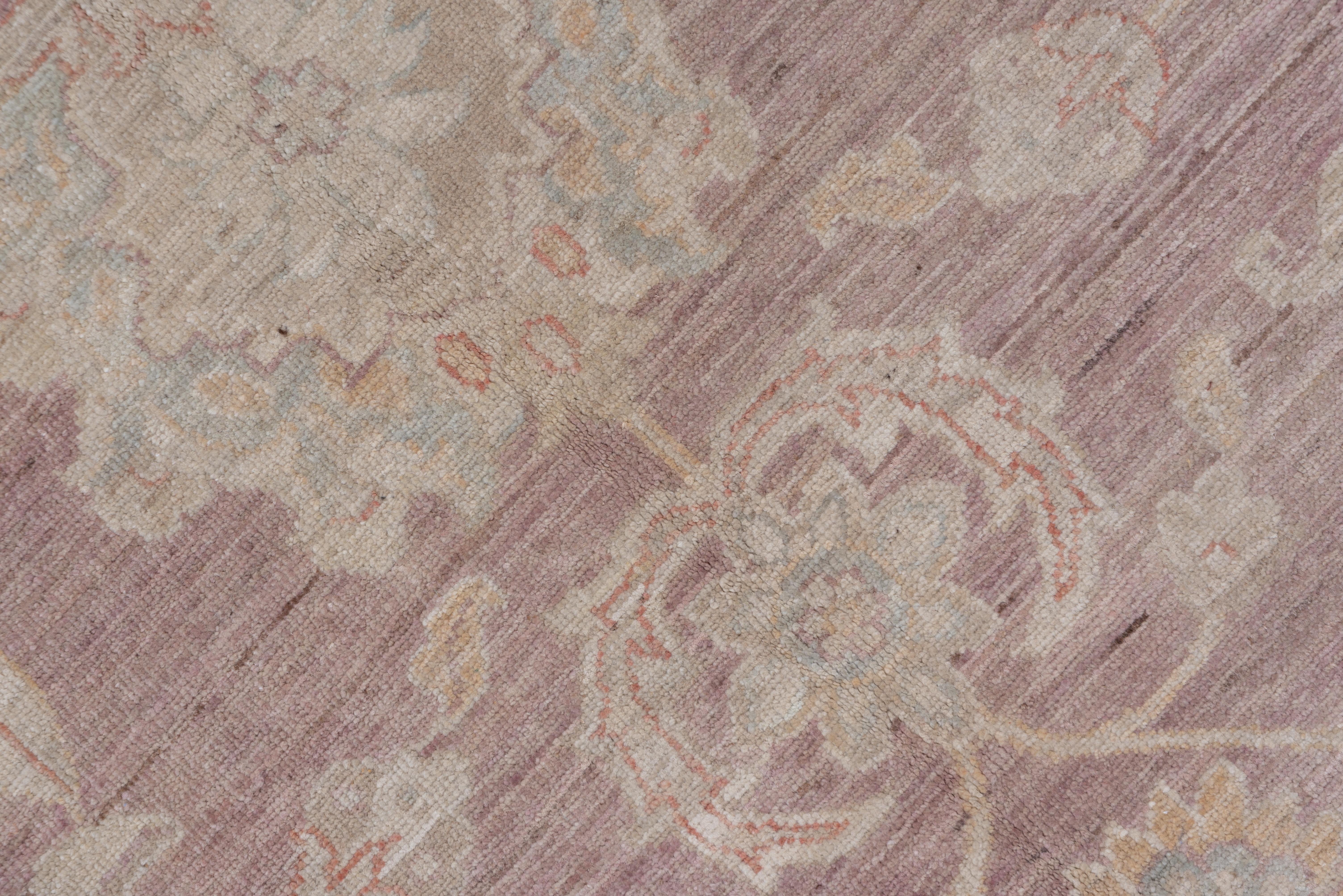 Wool Super Fine Weave Afghan Carpet, Light Burgundy Field