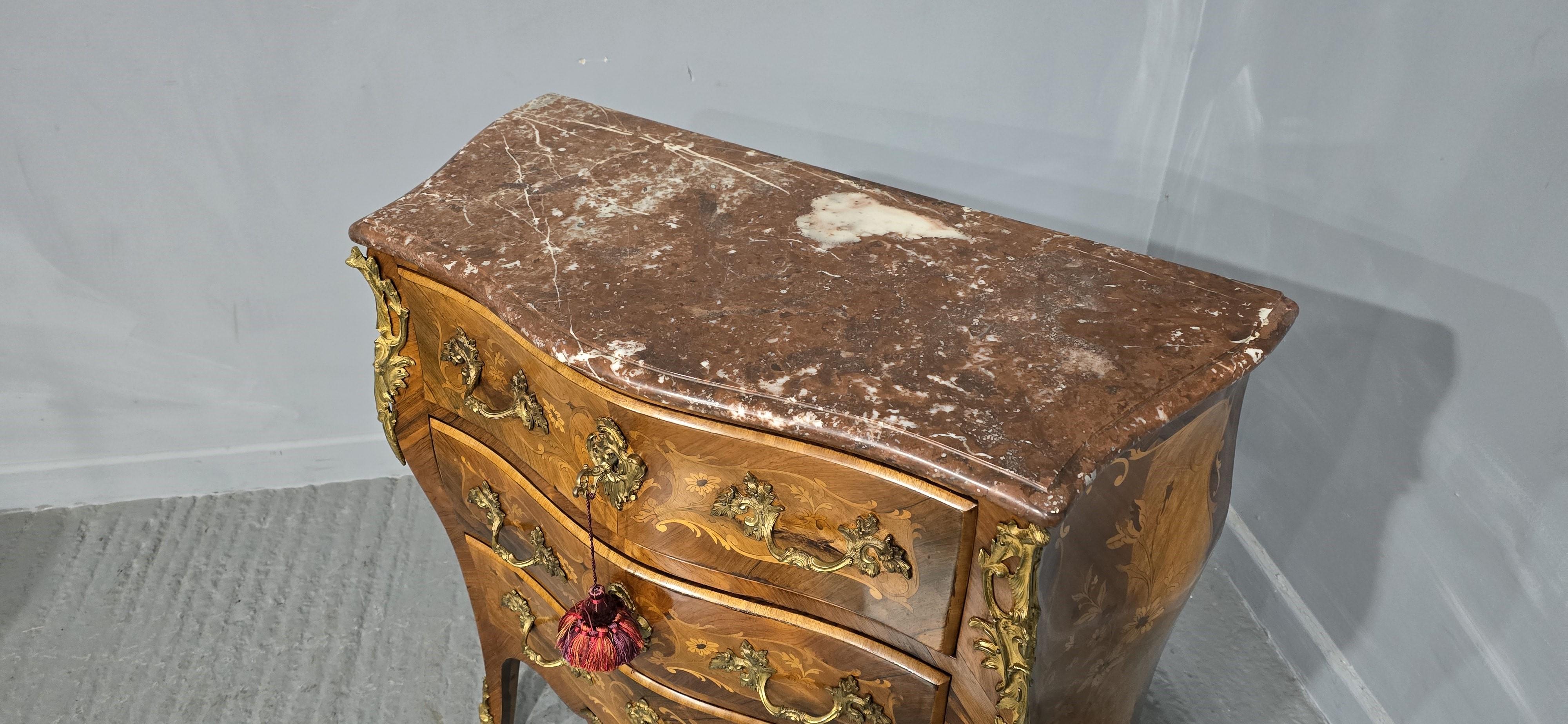 Super French Marquetry Commode Chest Drawers For Sale 4