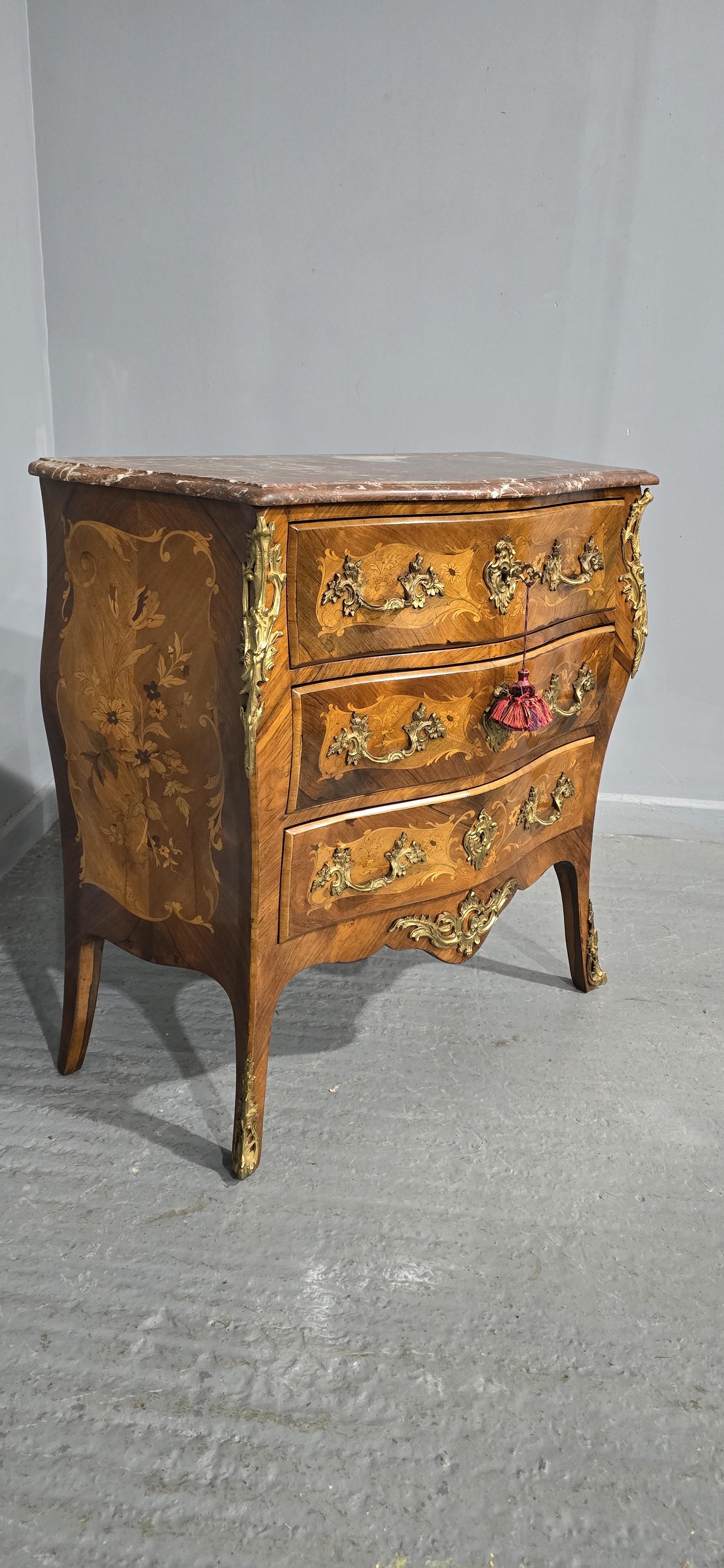 20th Century Super French Marquetry Commode Chest Drawers For Sale