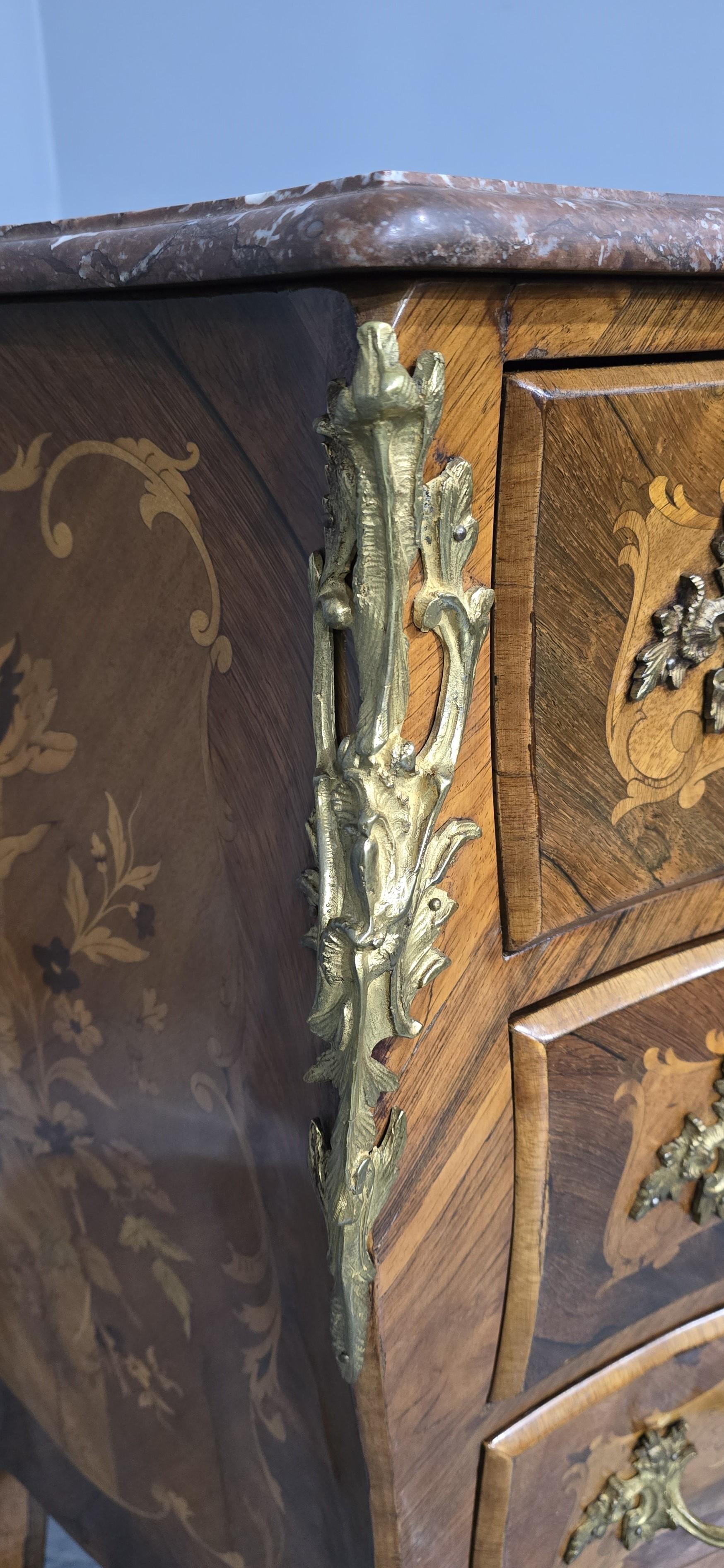 Super French Marquetry Commode Chest Drawers For Sale 2