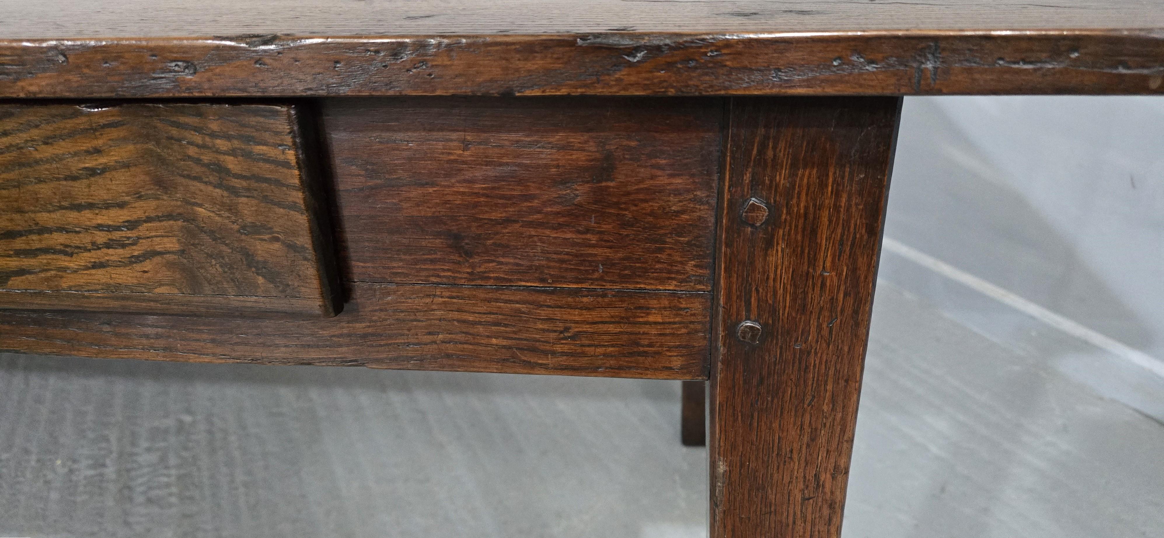 19th Century Super French Oak Kitchen Refrectory Dining Table For Sale
