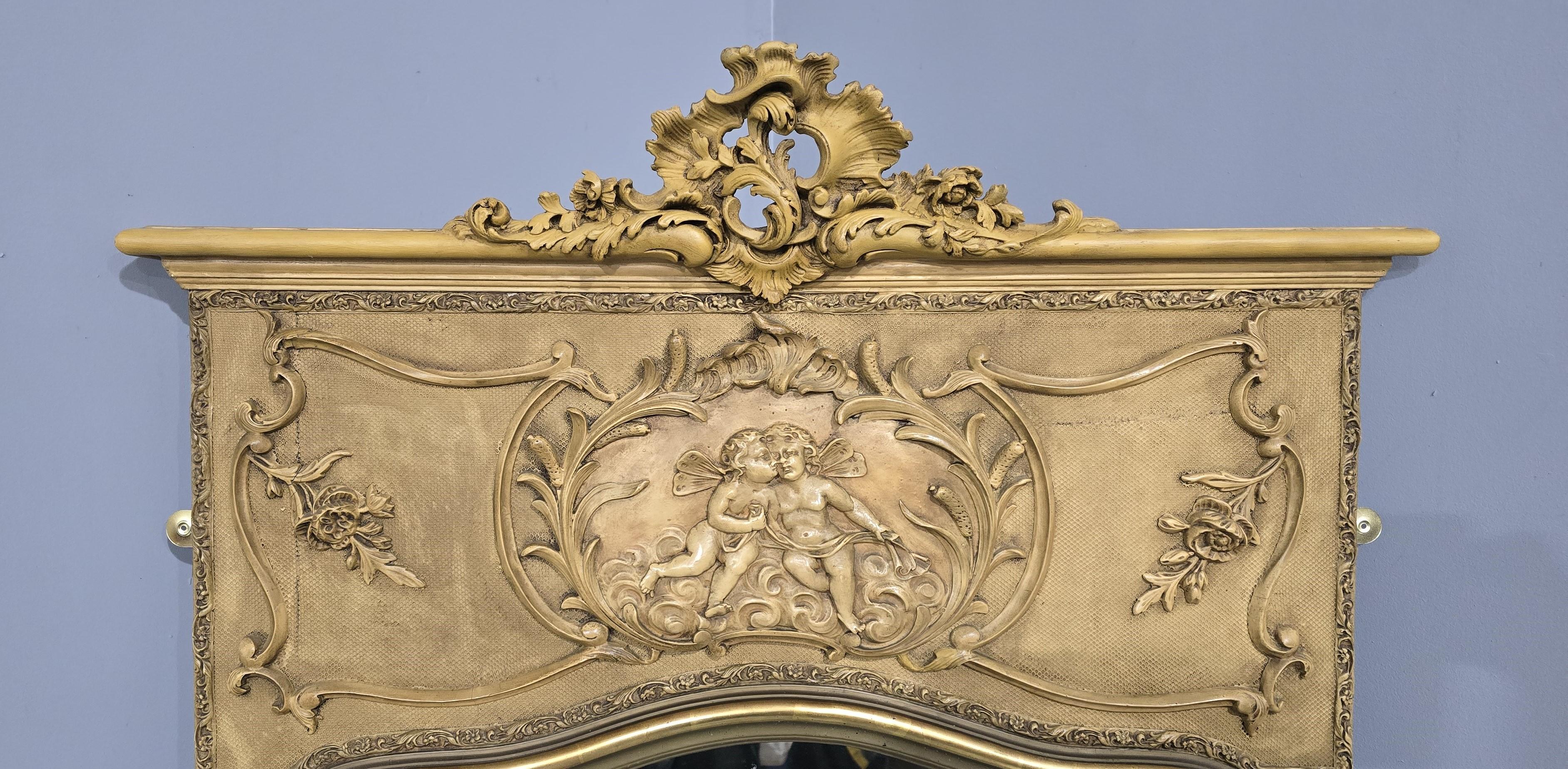 Louis XIV Super French Parcel Gilded Mirror For Sale