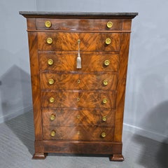 Super French Tall Chest of Mahogany Drawers
