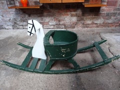 Super French Vintage 1920 Antique Painted Rocking Horse