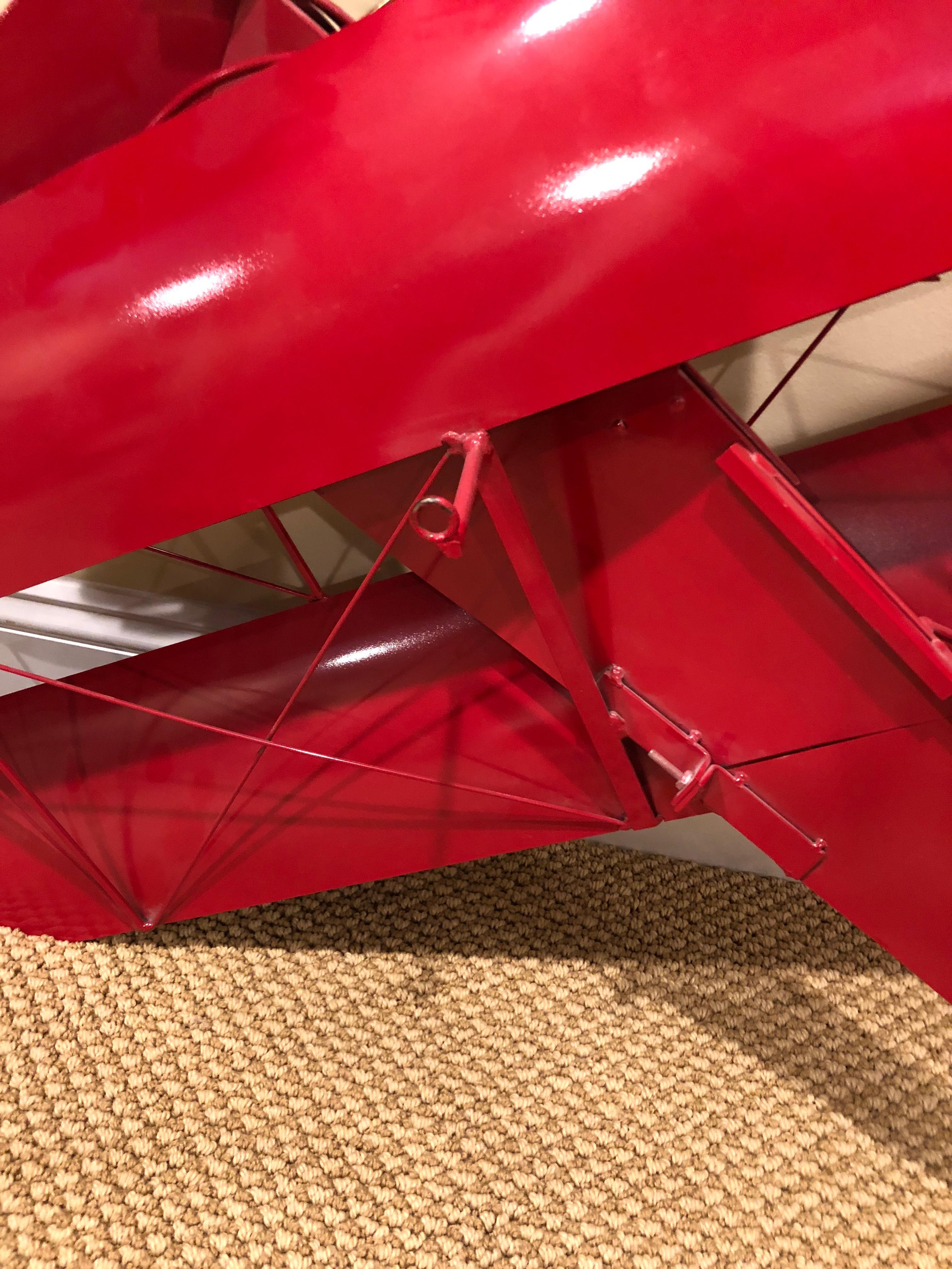 Super Fun Bold Red Airplane Wall Sculpture by Curtis Jere 3