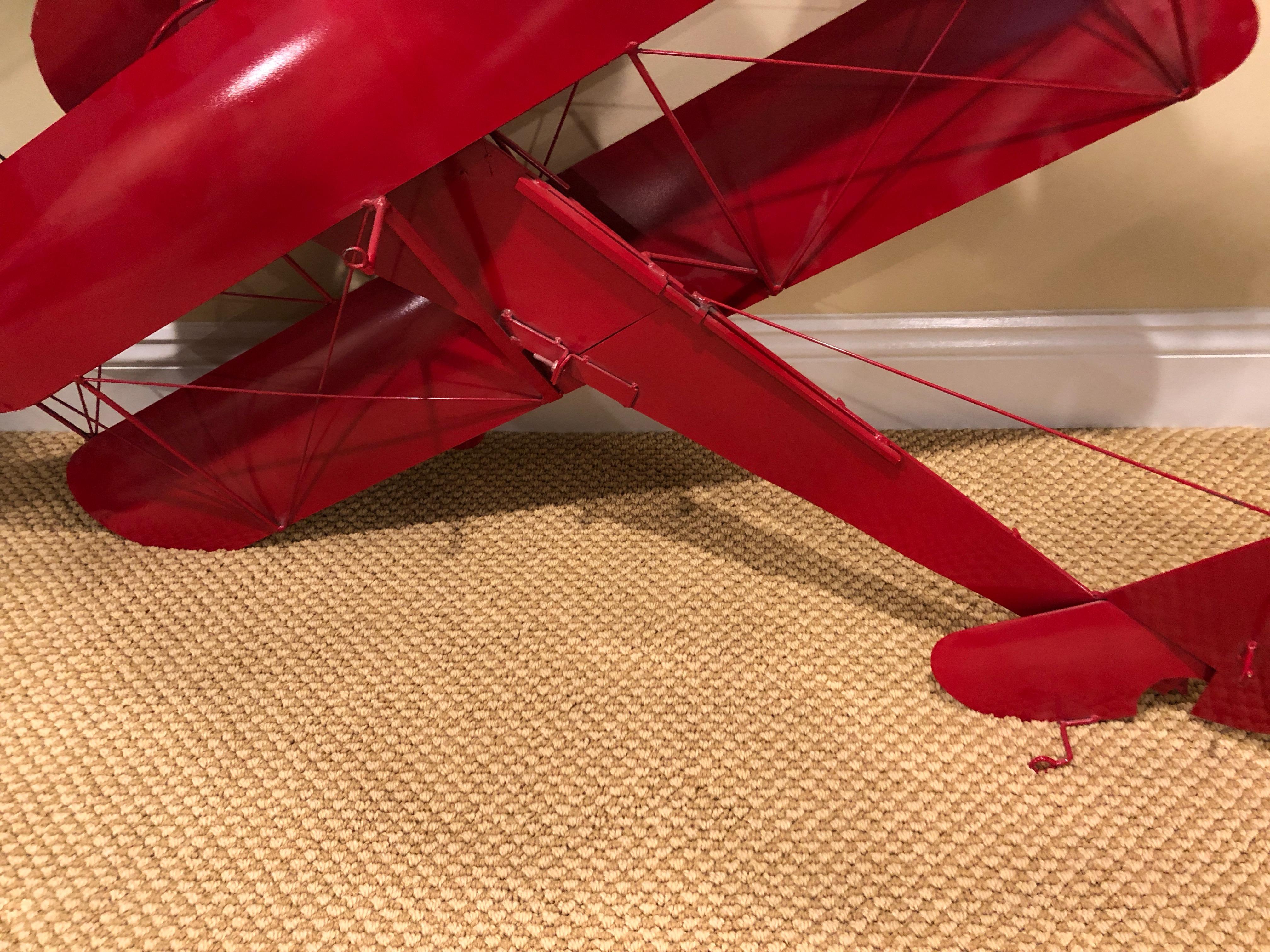 Super Fun Bold Red Airplane Wall Sculpture by Curtis Jere 5