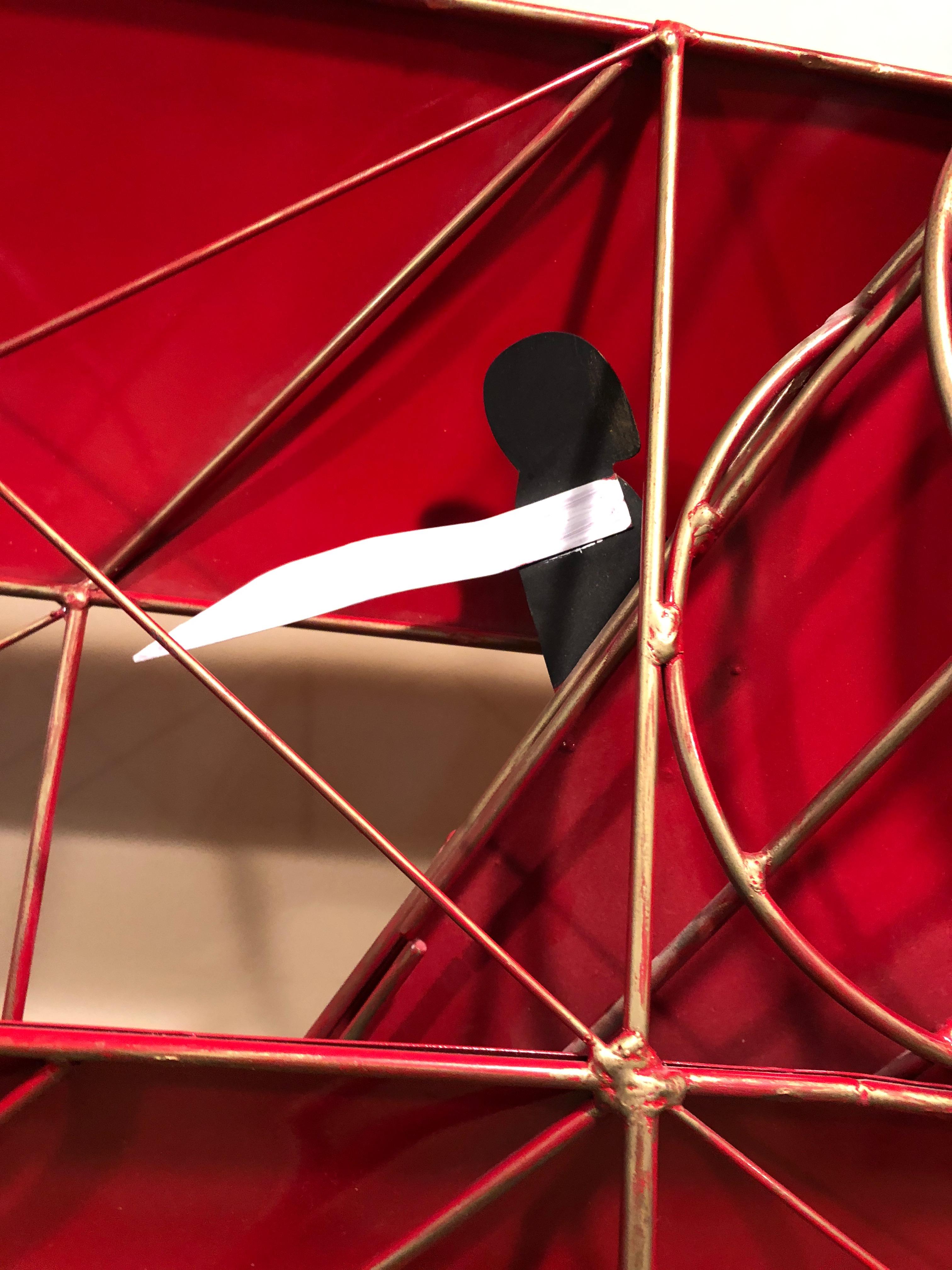 American Super Fun Bold Red Airplane Wall Sculpture by Curtis Jere