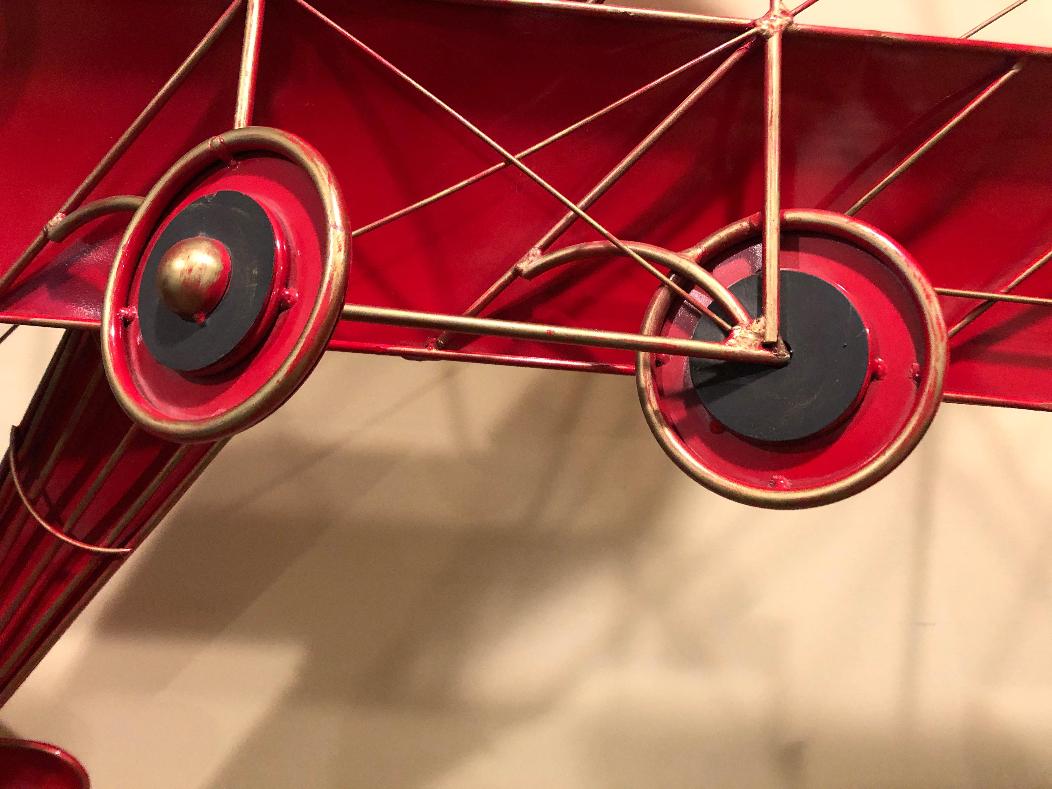 Super Fun Bold Red Airplane Wall Sculpture by Curtis Jere In Excellent Condition In Hopewell, NJ