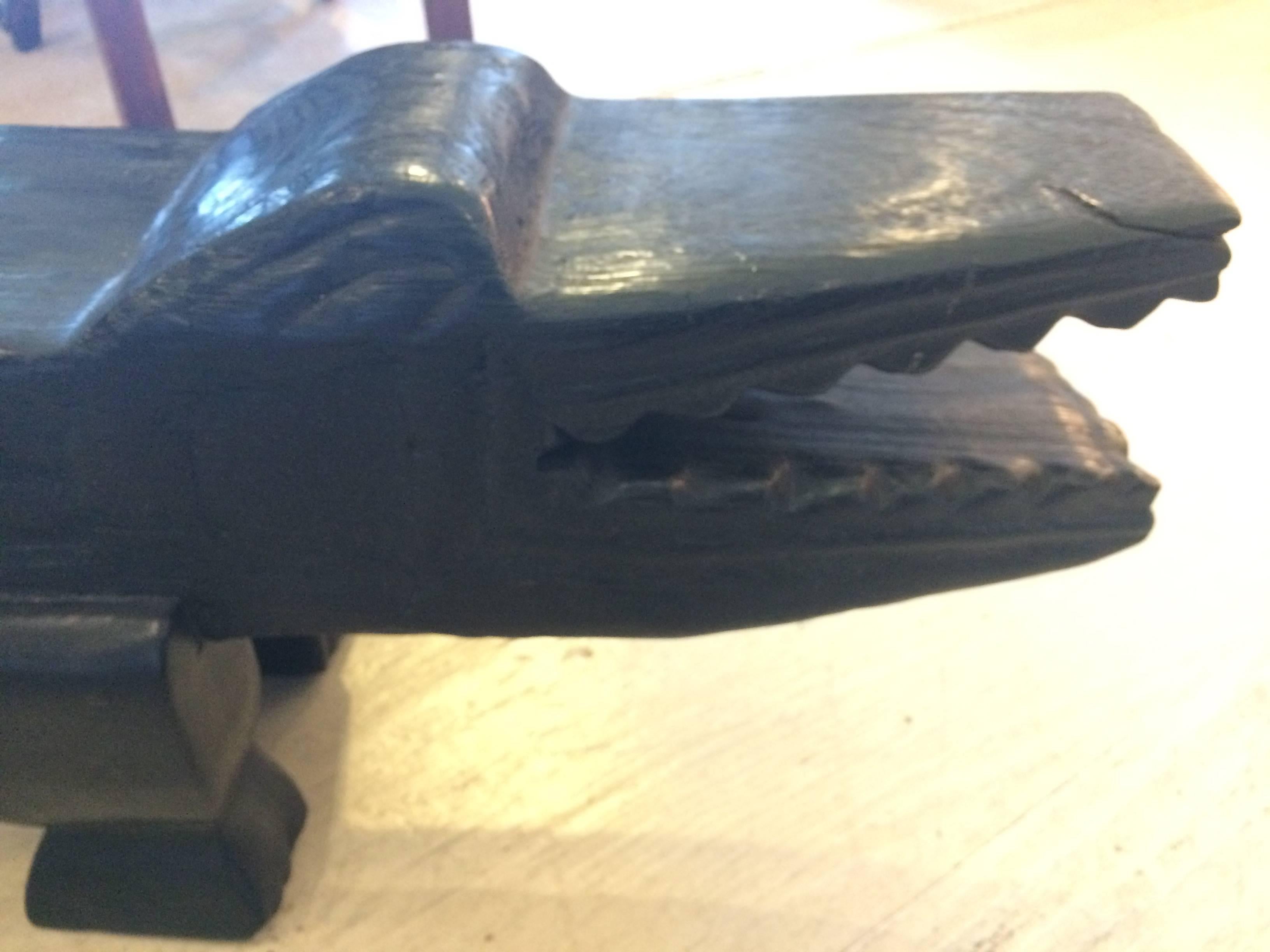 Late 20th Century Super Funky Indonesian Carved Wood Alligator Coffee Table or Sculpture
