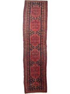 Super Funky Yellow Goats & Horses with Wine Rug, circa 1940-50's