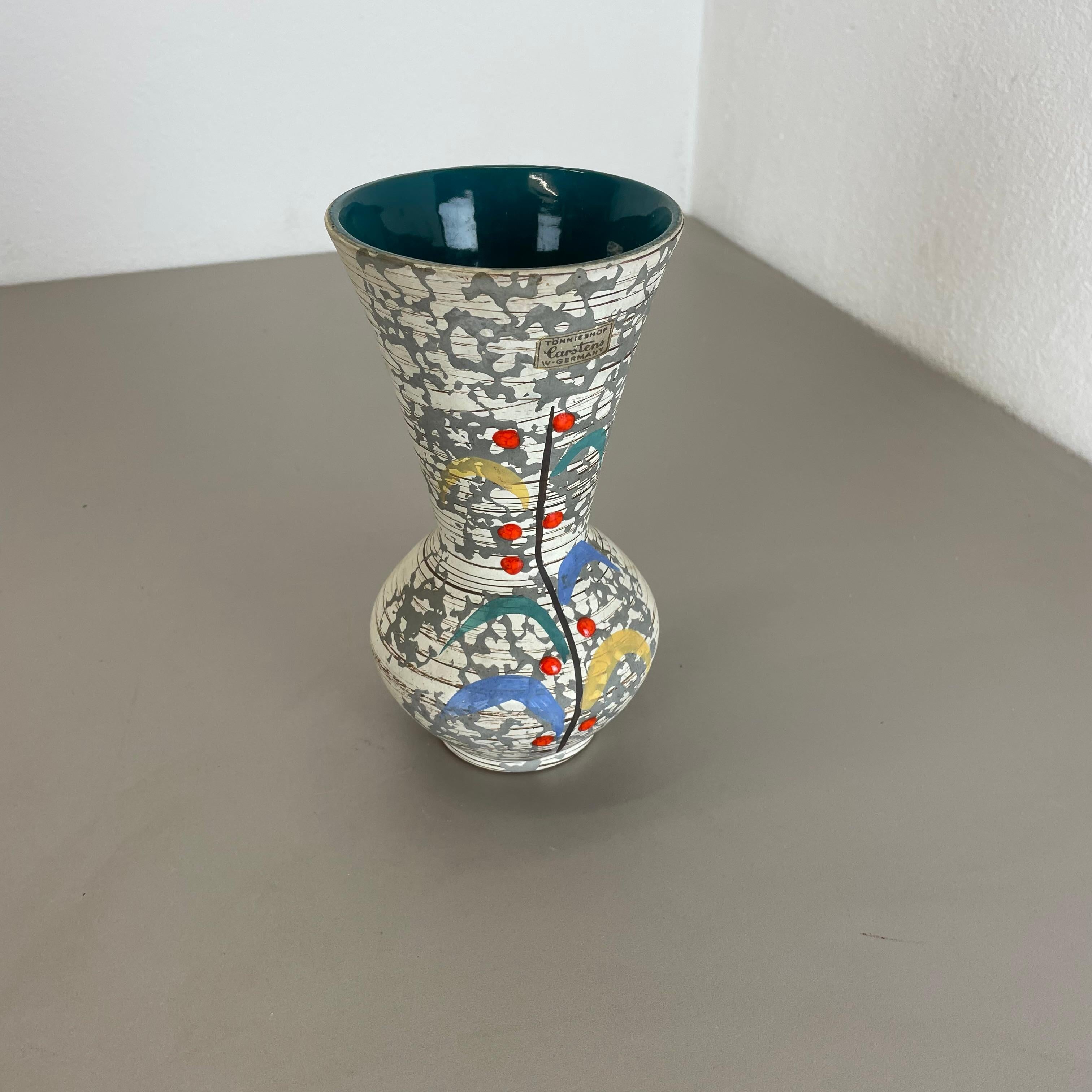 Mid-Century Modern Super Glaze ABSTRACT Ceramic Pottery Vase Carstens Tönnieshof Germany, 1950s For Sale