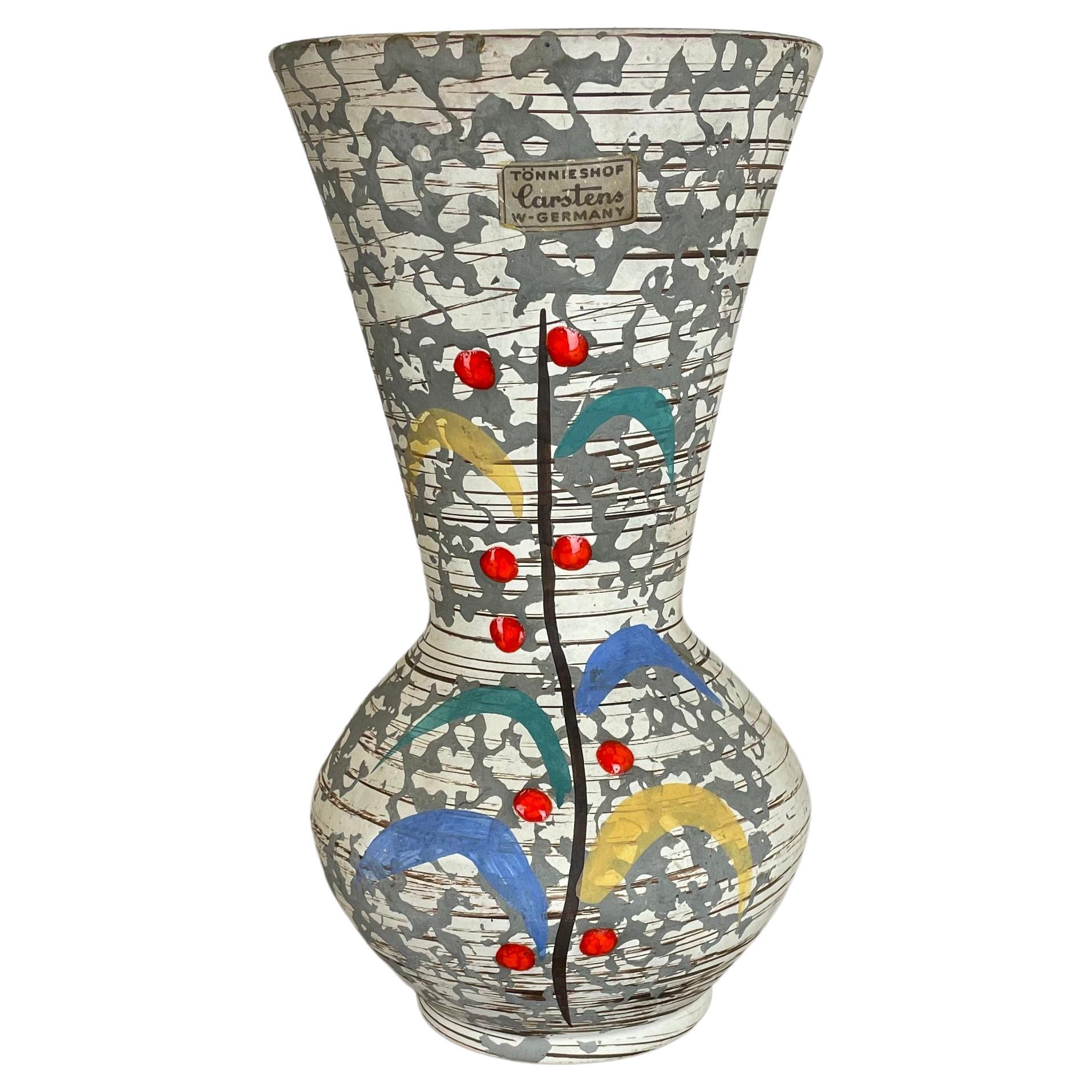 Super Glaze ABSTRACT Ceramic Pottery Vase Carstens Tönnieshof Germany, 1950s For Sale