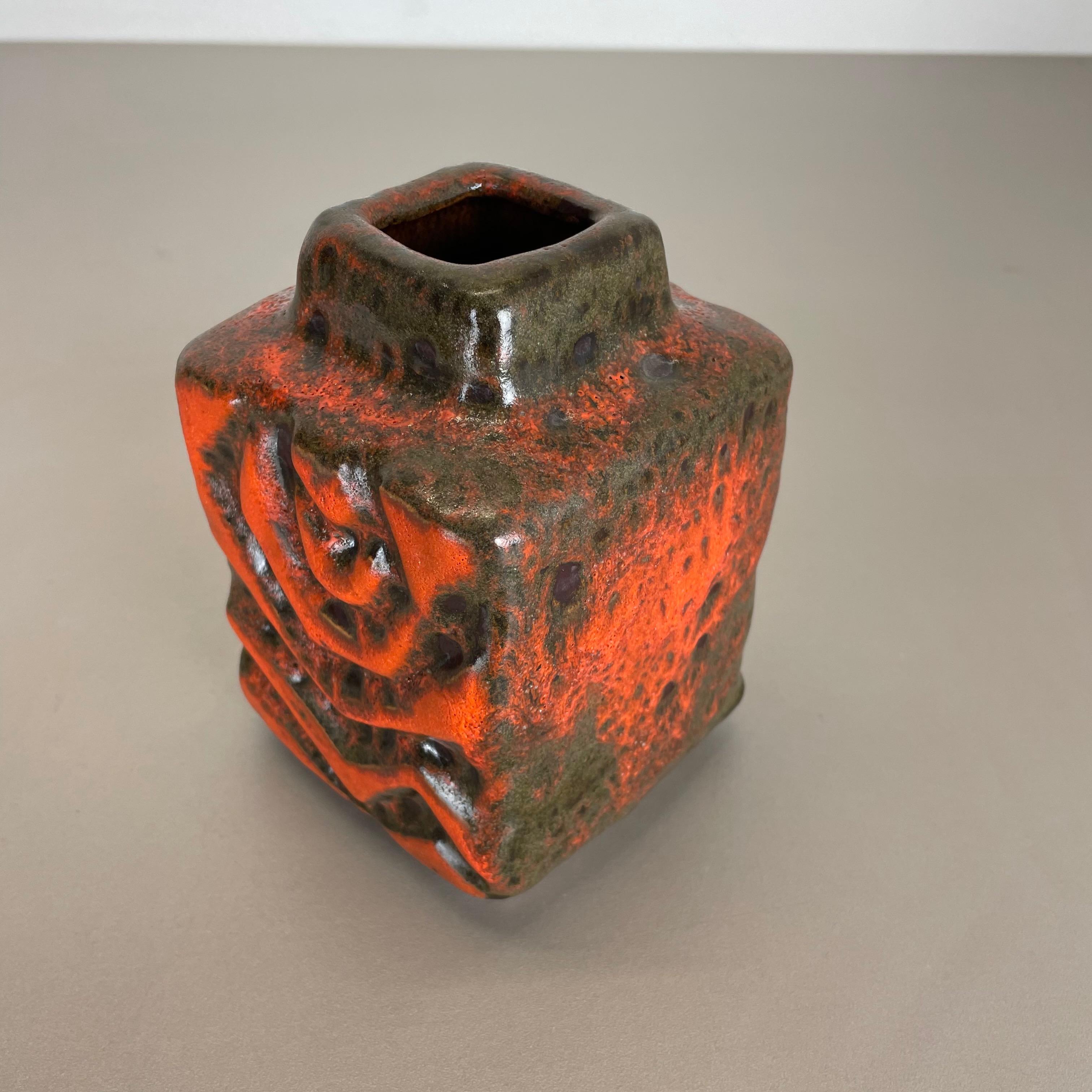 Super-Glasur WGP Fett Lava Keramik Vase Carstens Tnnieshof Deutschland, 1970er Jahre im Angebot 11