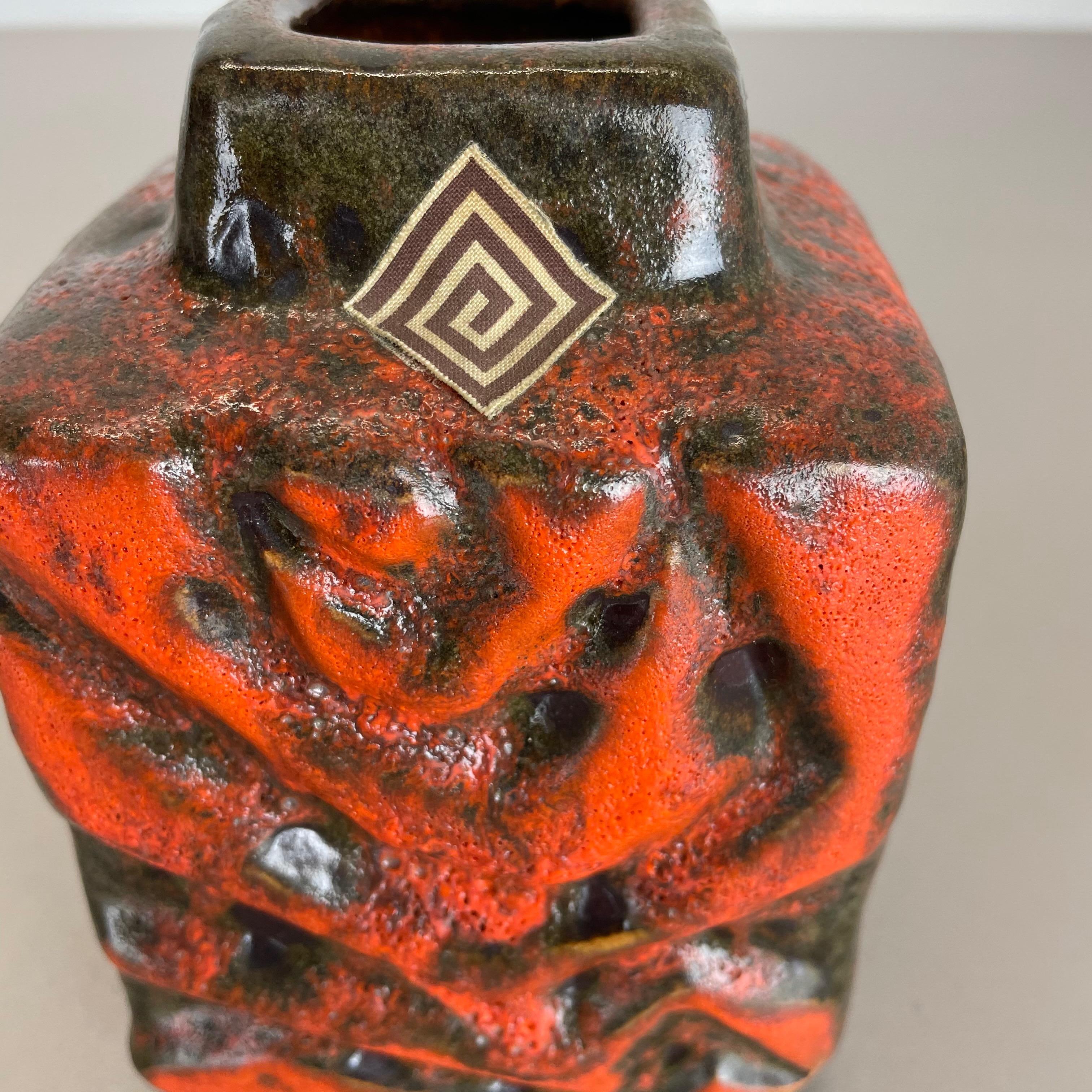 Super-Glasur WGP Fett Lava Keramik Vase Carstens Tnnieshof Deutschland, 1970er Jahre im Angebot 3