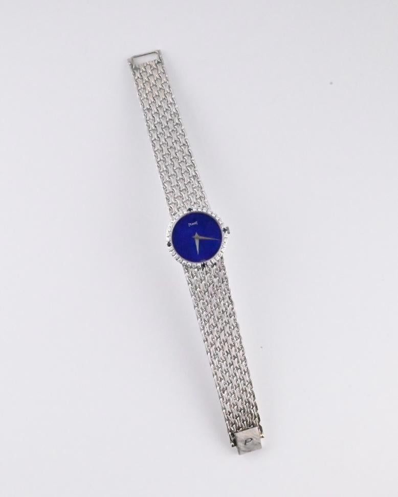 Super Gorgeous 18K White Gold Piaget Ladies Watch Lapis Dial 926 M22 Ref 3