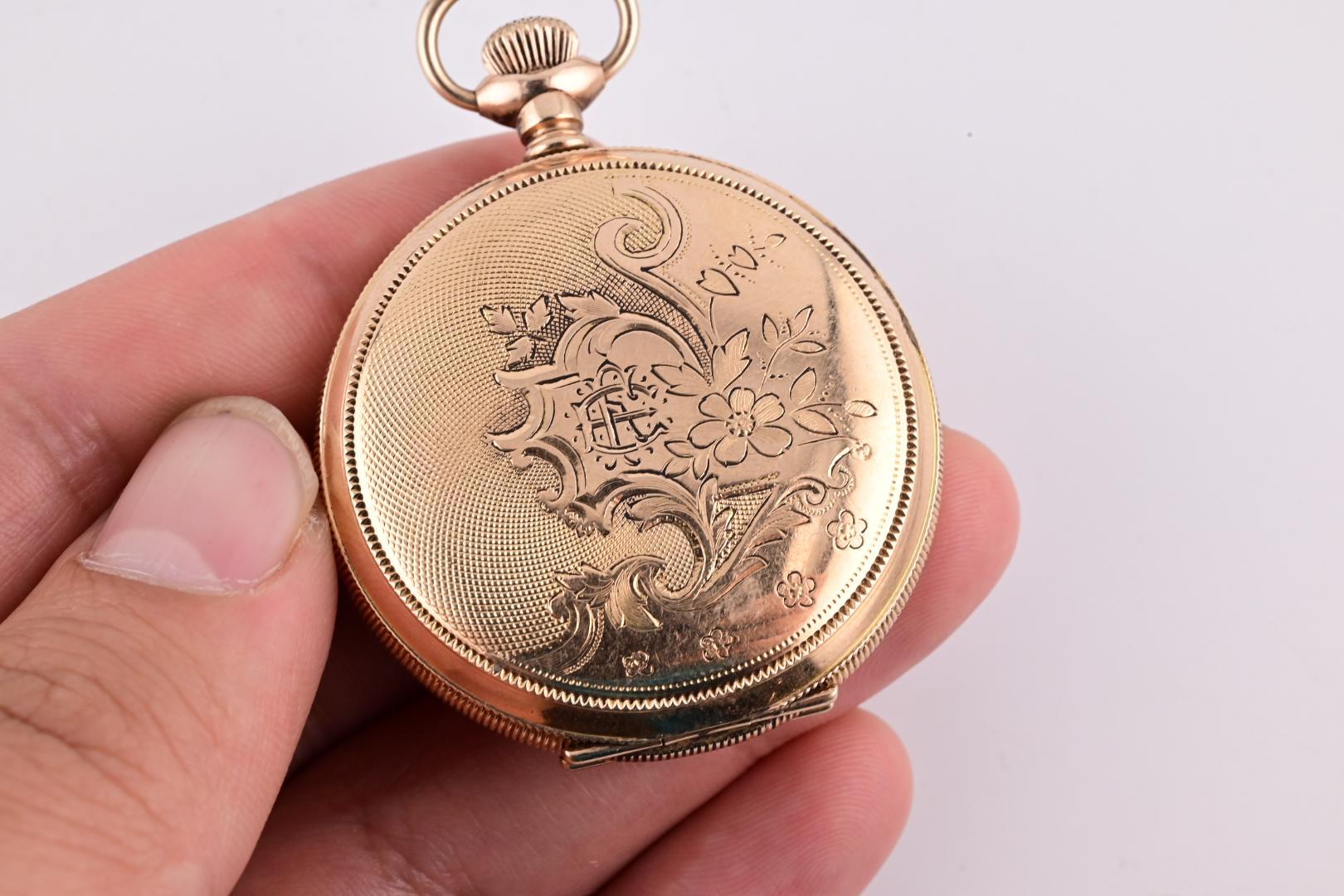 Super Gorgeous Waltham 14K Yellow Gold Pocket Watch 1894 J Grade 59.7 Grams 6