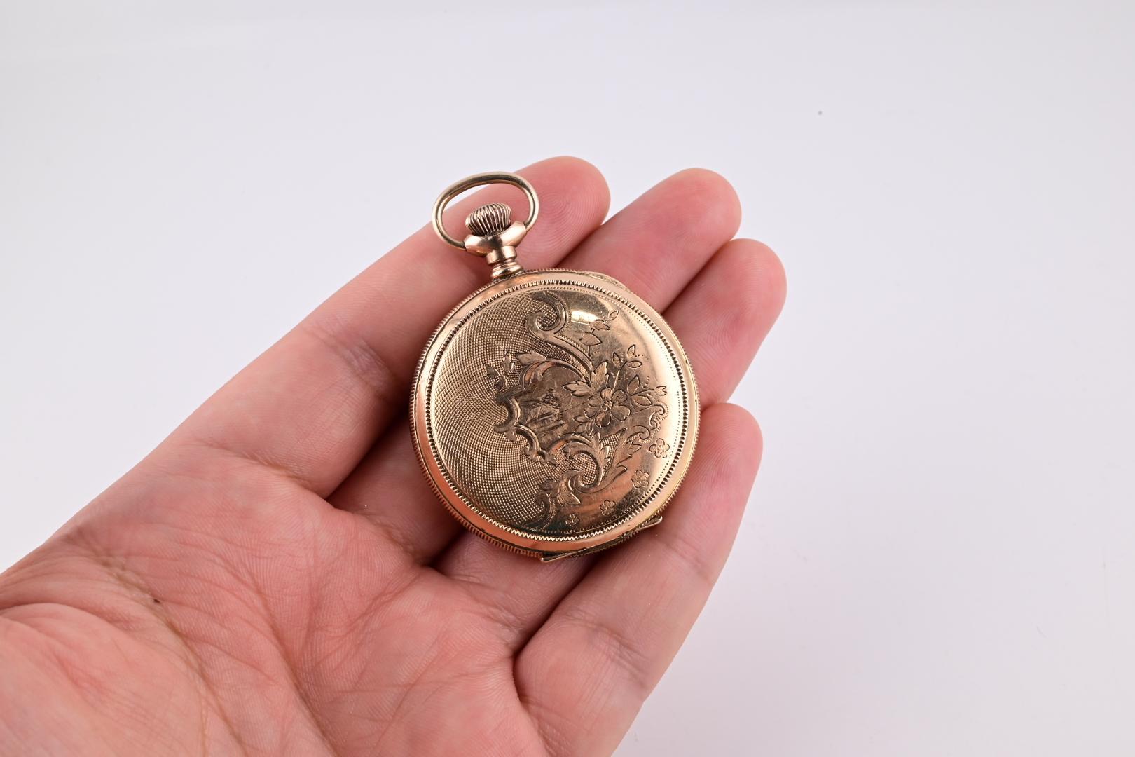 Super Gorgeous Waltham 14K Yellow Gold Pocket Watch 1894 J Grade 59.7 Grams 10