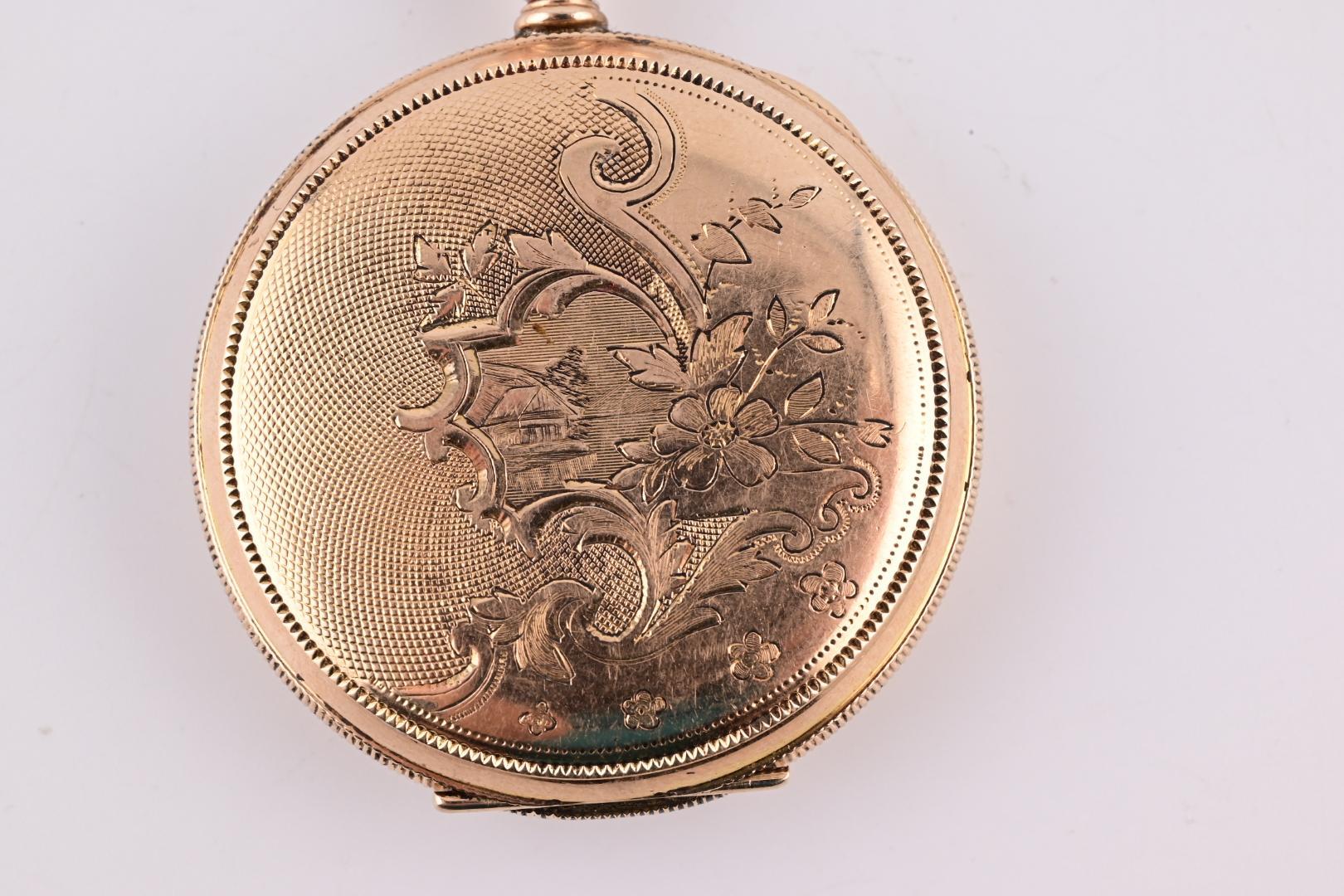Super Gorgeous Waltham 14K Yellow Gold Pocket Watch 1894 J Grade 59.7 Grams 4