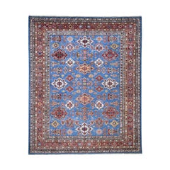 Super Kazak Pure Wool Geometric Design Hand Knotted Oriental Rug