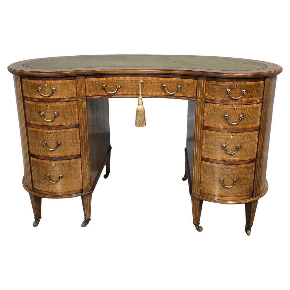 Round Writing Table 1940s Hollywood Regency Ladies Kidney Shaped Writing Desk -Finished in ...