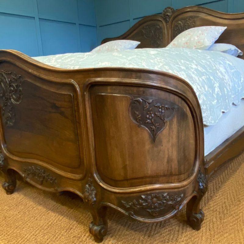 walnut bed frame super king