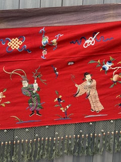 Super Large Antique Late Qing Dynasty Chinese Silk & Felt Narrative Panel