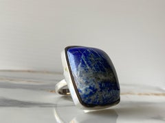 Super large Lapis lazuli silver ring