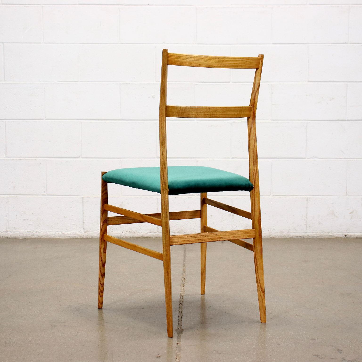 Velvet Super Leggera Chairs by Giò Ponti for Cassina, 1970s