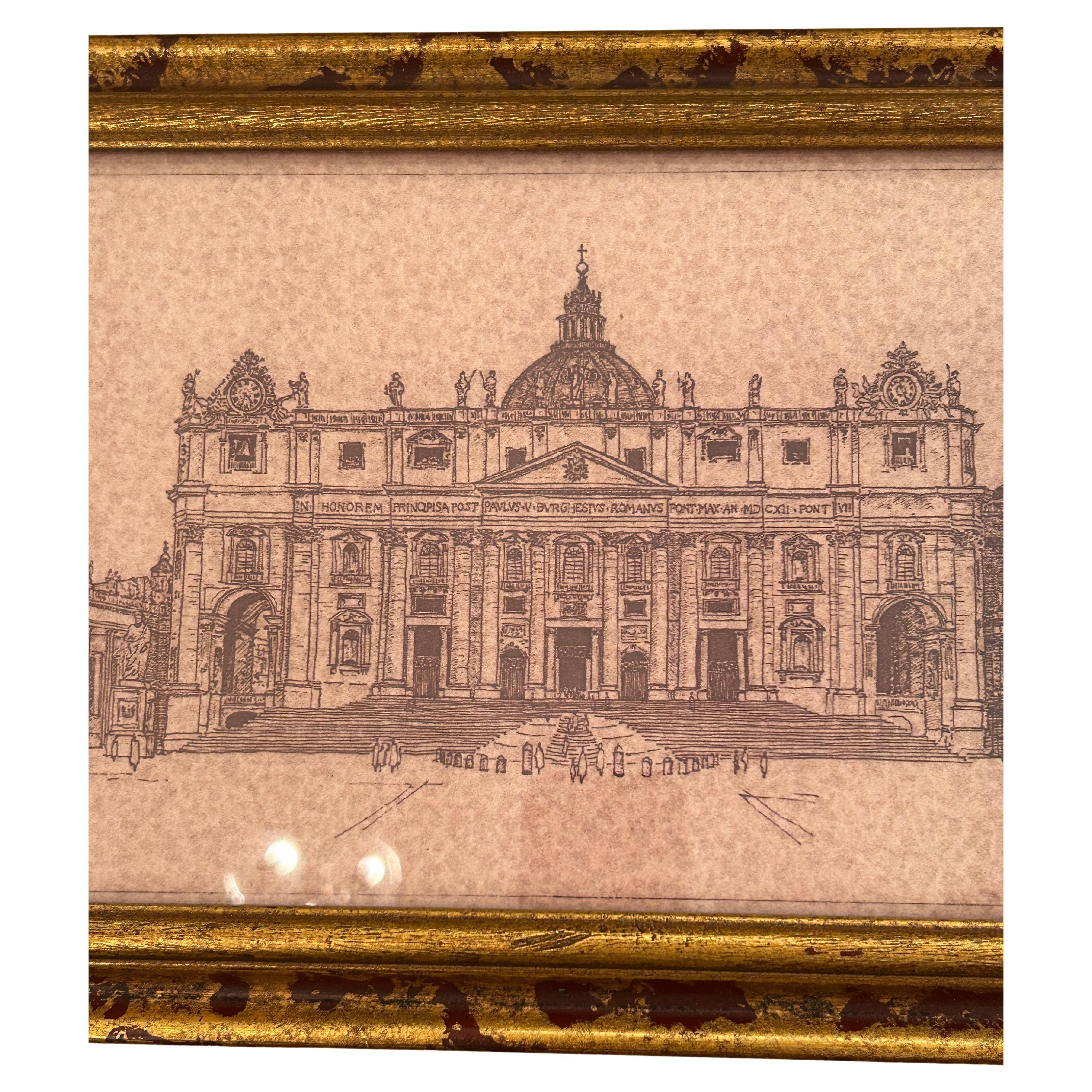 Super Long Beautifully Framed Architectural Renderings of Venice & The Vatican