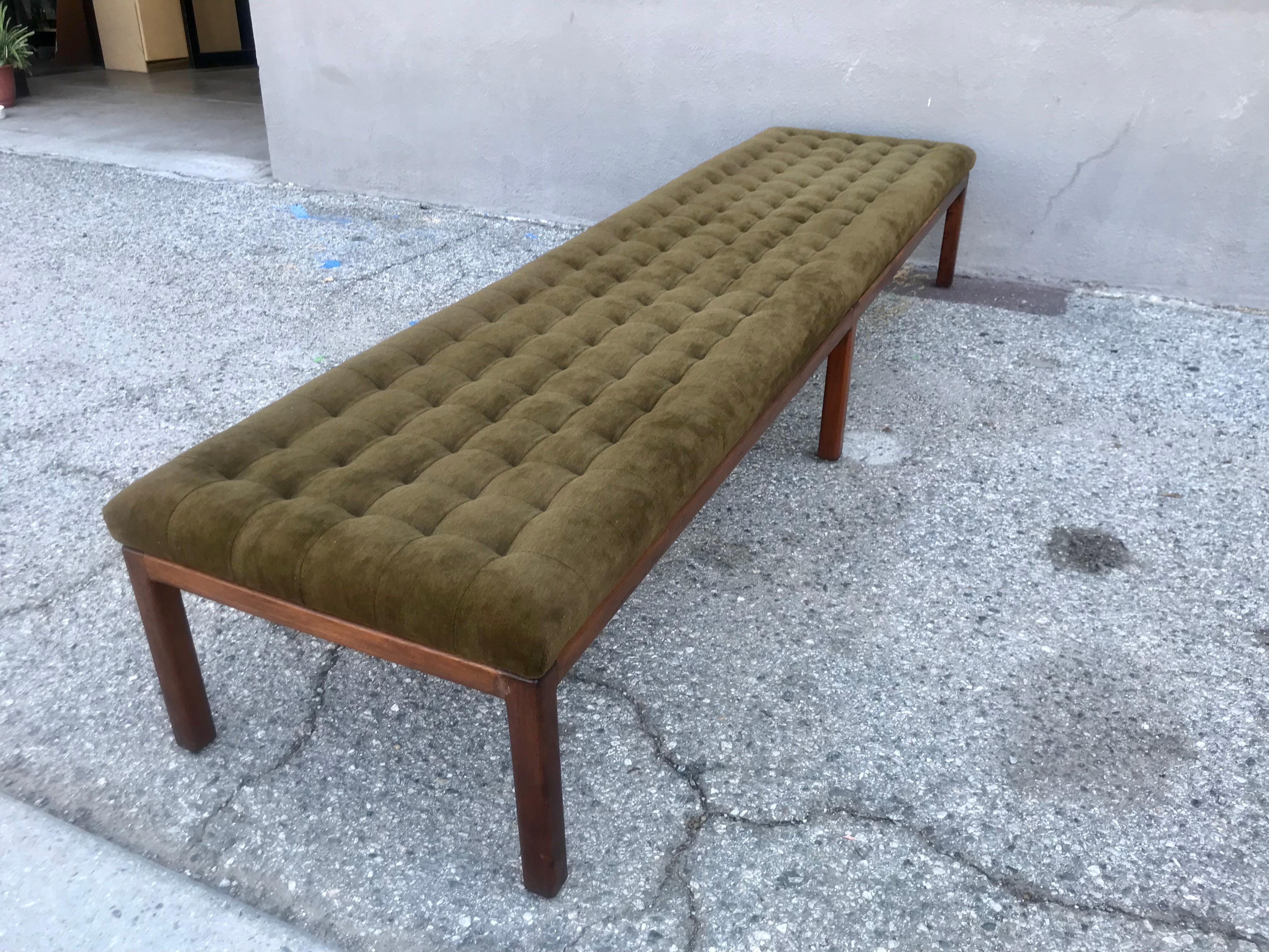 Super Long Bench with Tufted Mohair 7