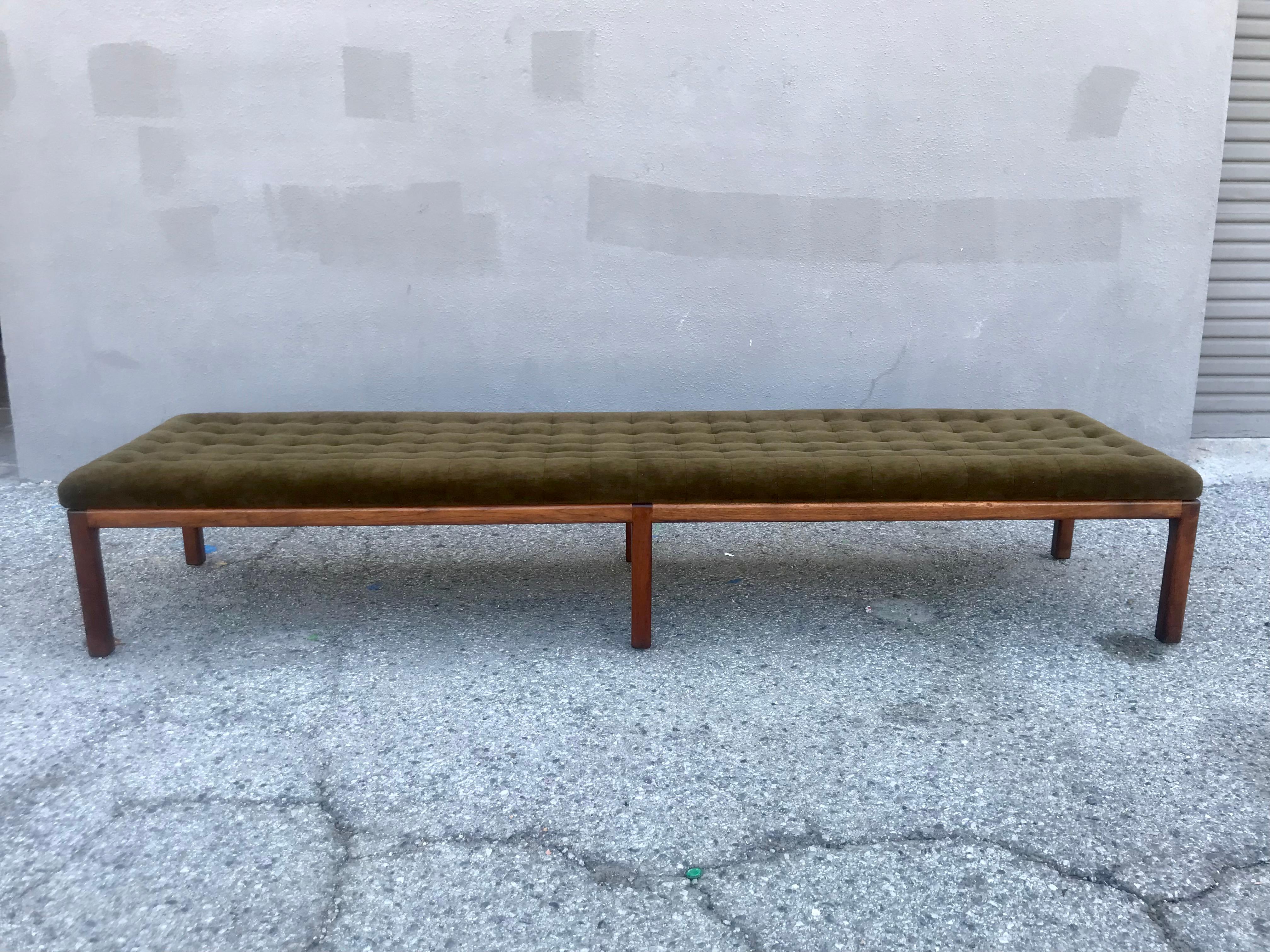 Modern Super Long Bench with Tufted Mohair