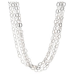 Super Long Oval Link Chain Necklace, Sterling Silver, Wrap
