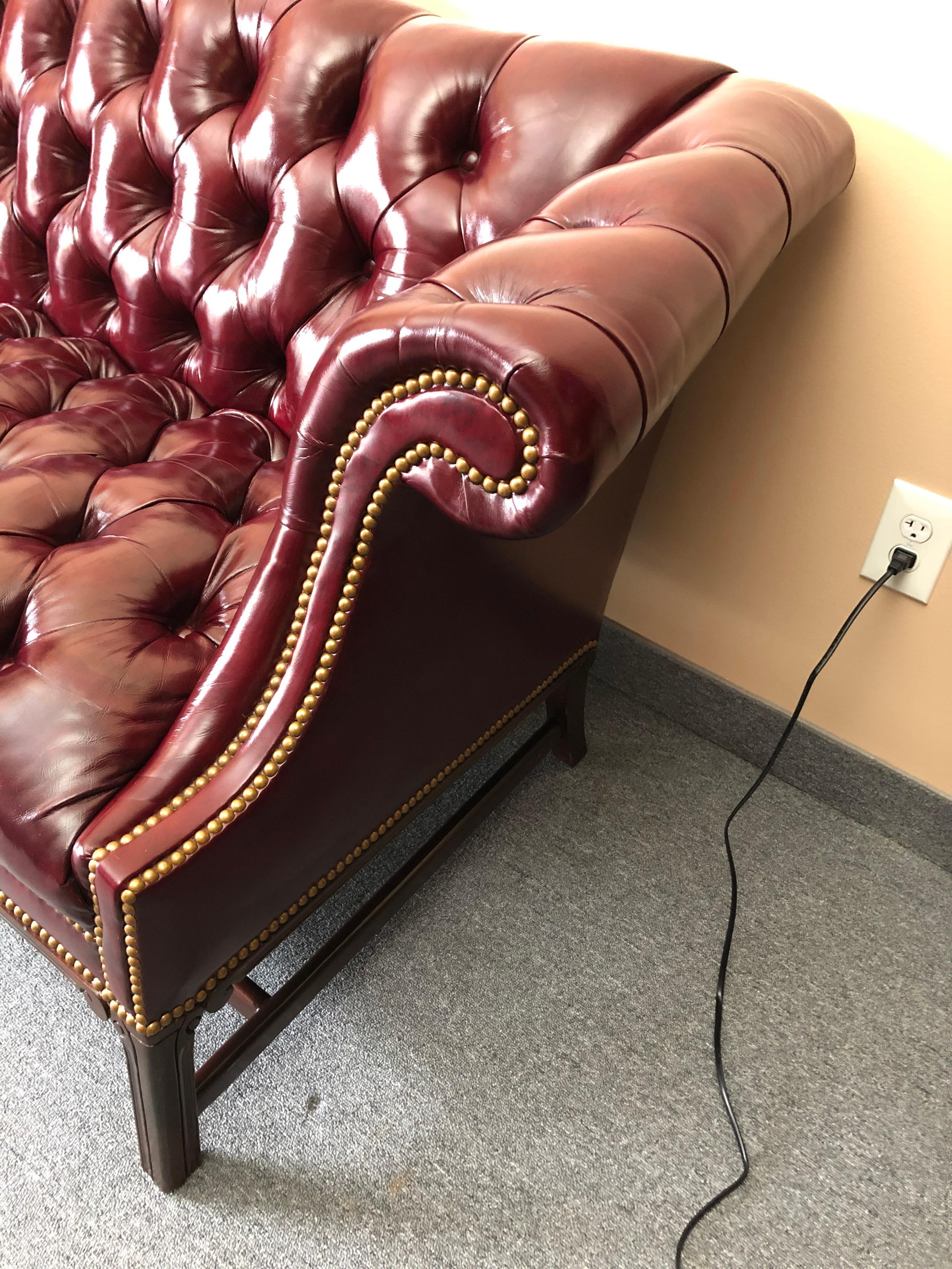 maroon chesterfield sofa
