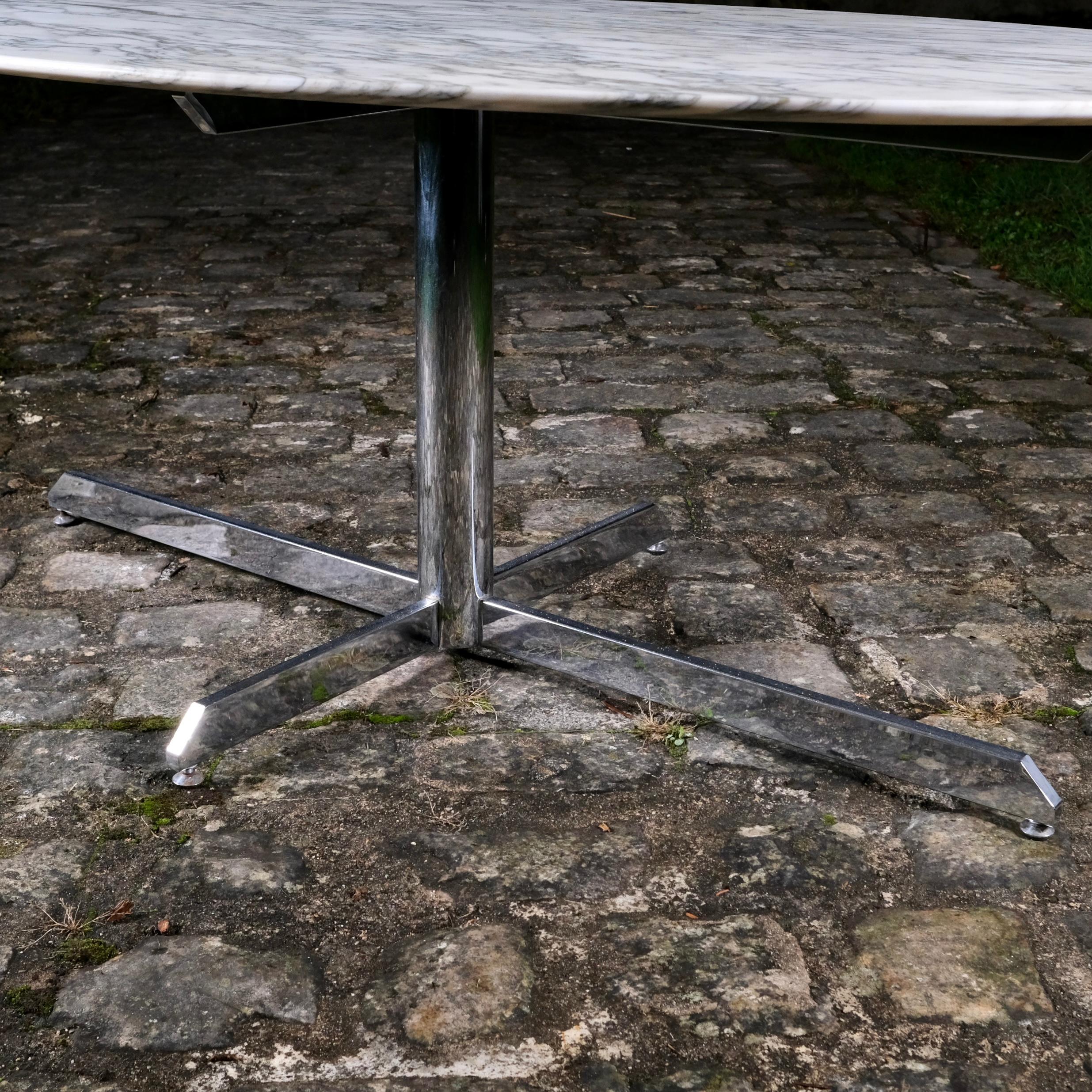 Super Malta Calacatta marble table by Roche Bobois, France, 1980 9