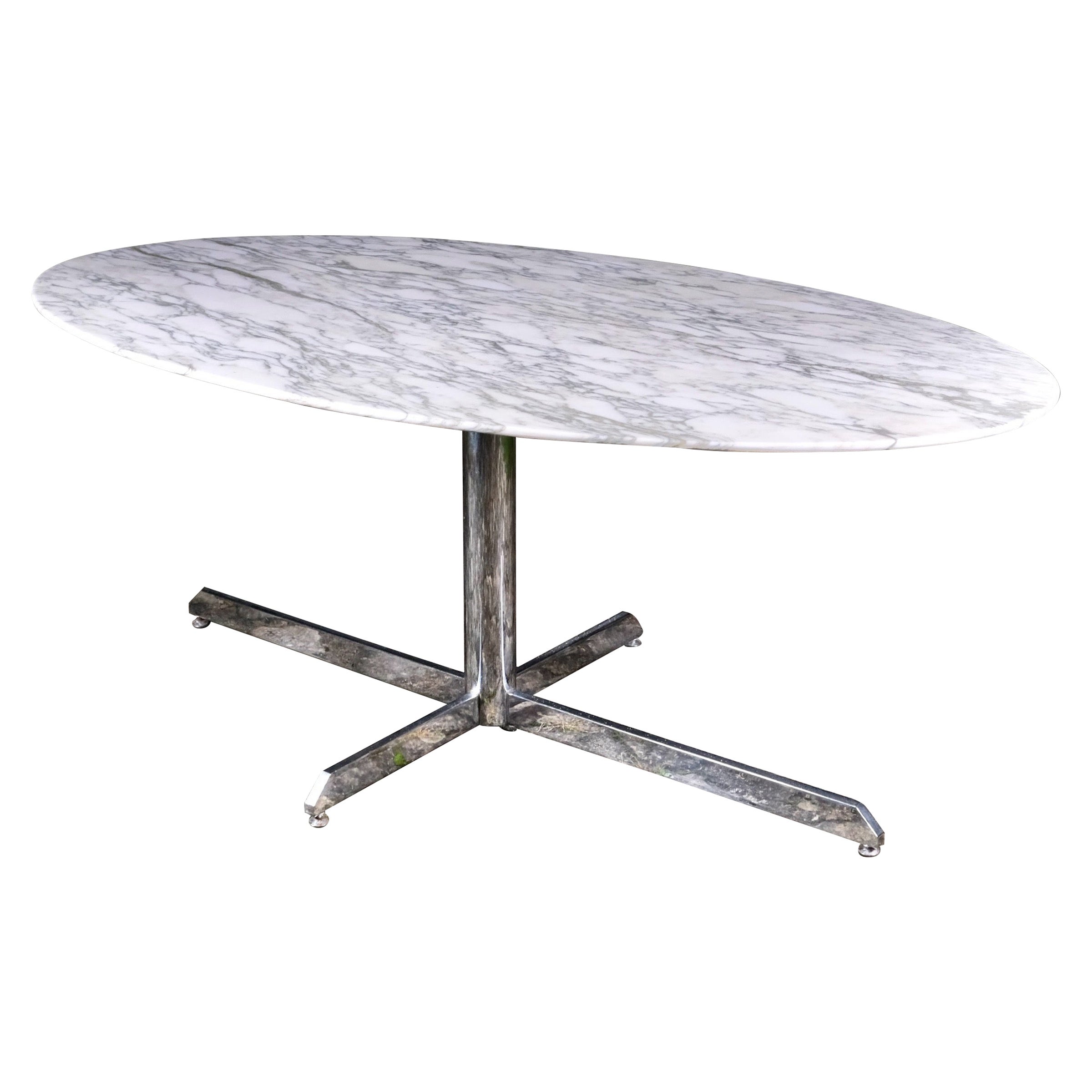 Super Malta Calacatta marble table by Roche Bobois, France, 1980