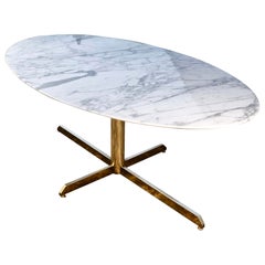 Super Malta Esstisch aus Marmor und Messing von Roche Bobois, 1980er Jahre