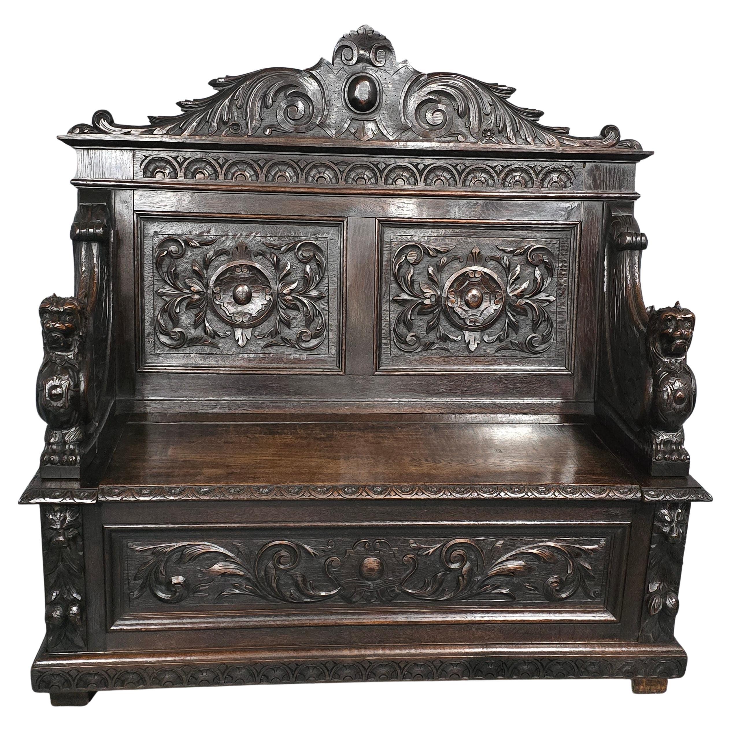 Super Oak Monks Hall Bench en vente